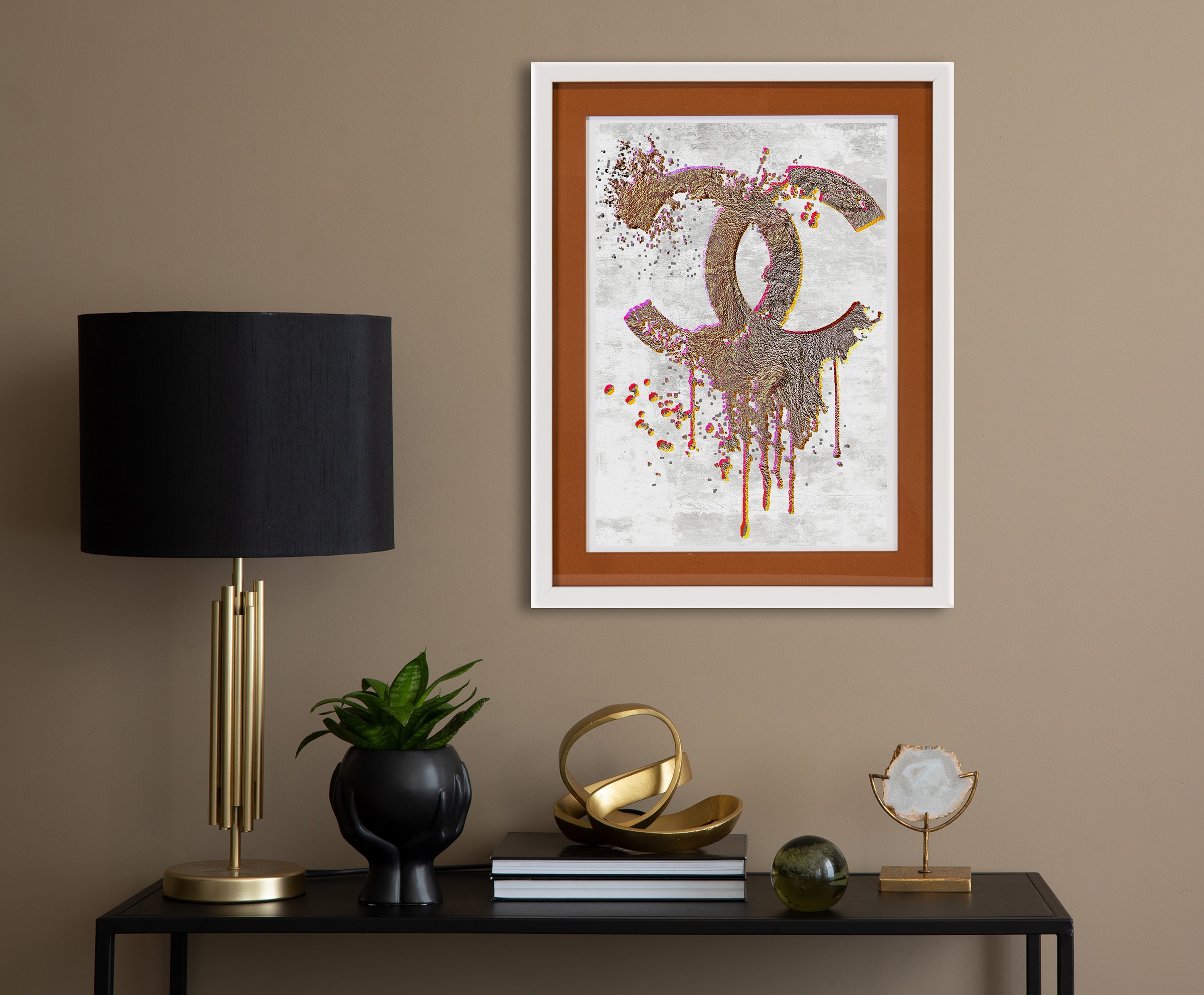 queence Bild mit Rahmen »Glitzer Logo« Fashion 1 Stk. tlg. Poster mit bunte günstig online kaufen