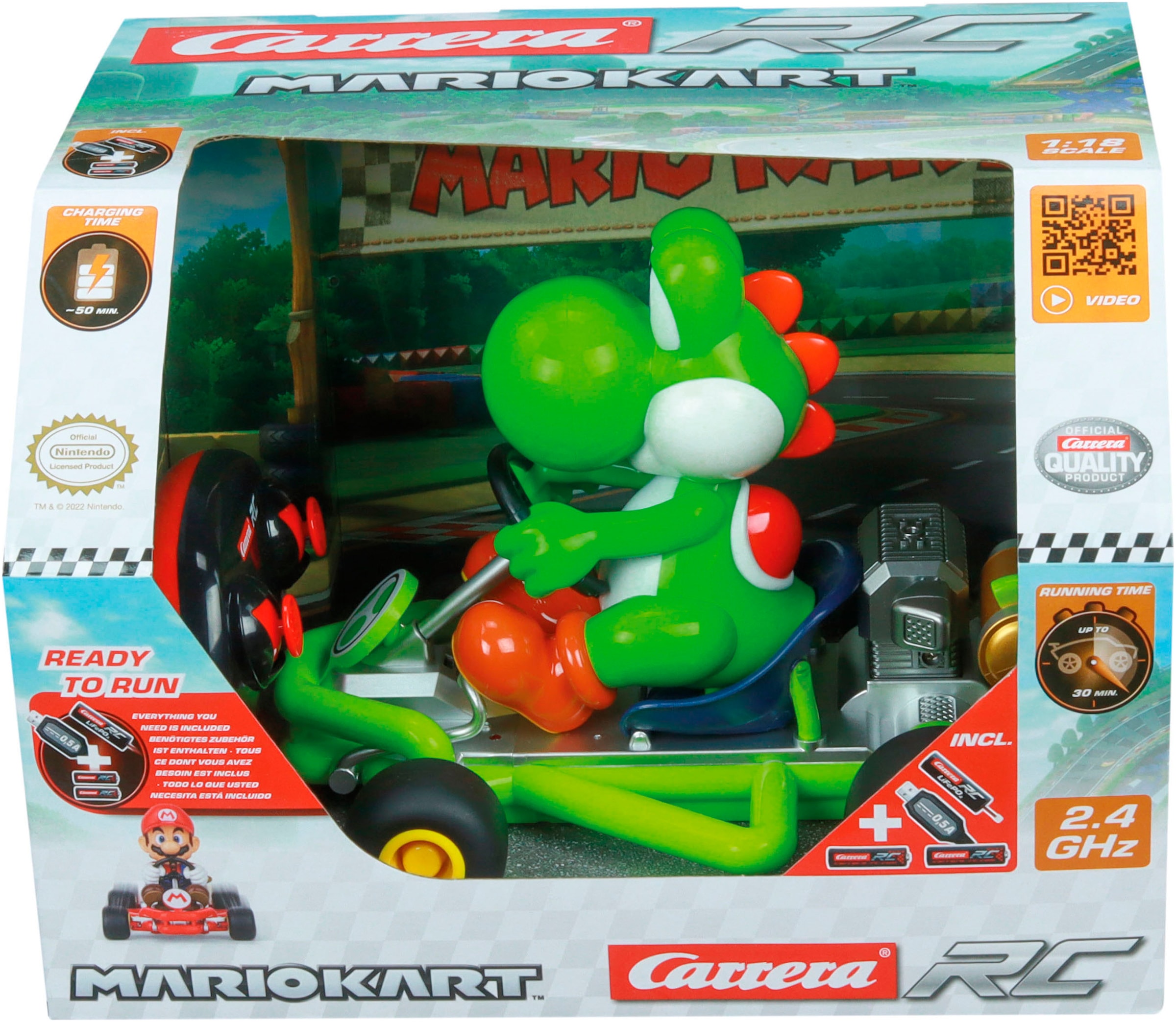 Carrera® RC-Auto »Carrera® RC Mario Kart™ - Pipe Kart, Yoshi, 2,4GHz«