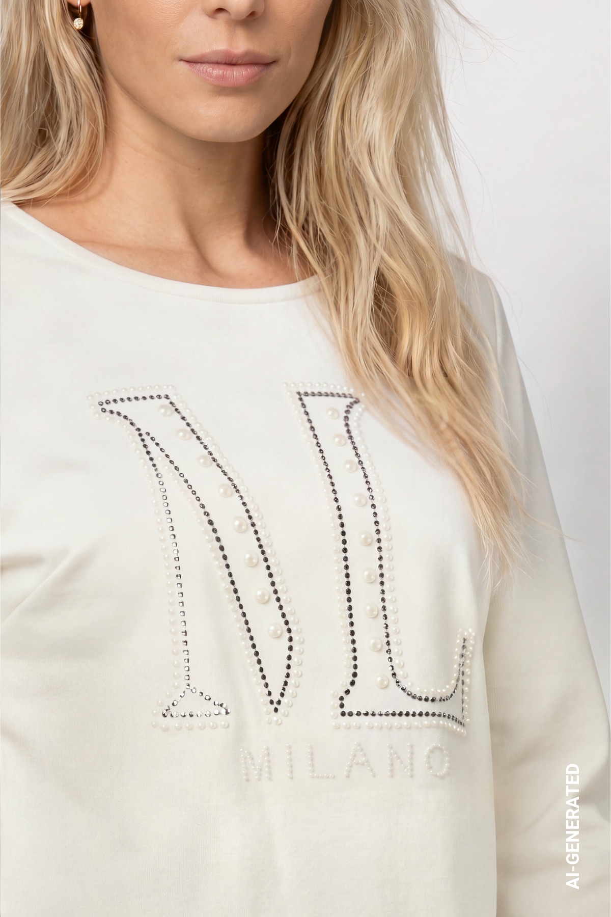 Monari Sweatshirt »Sweatshirt Schmuckschrift«, Regular fit mit Rundhalsausschnitt
