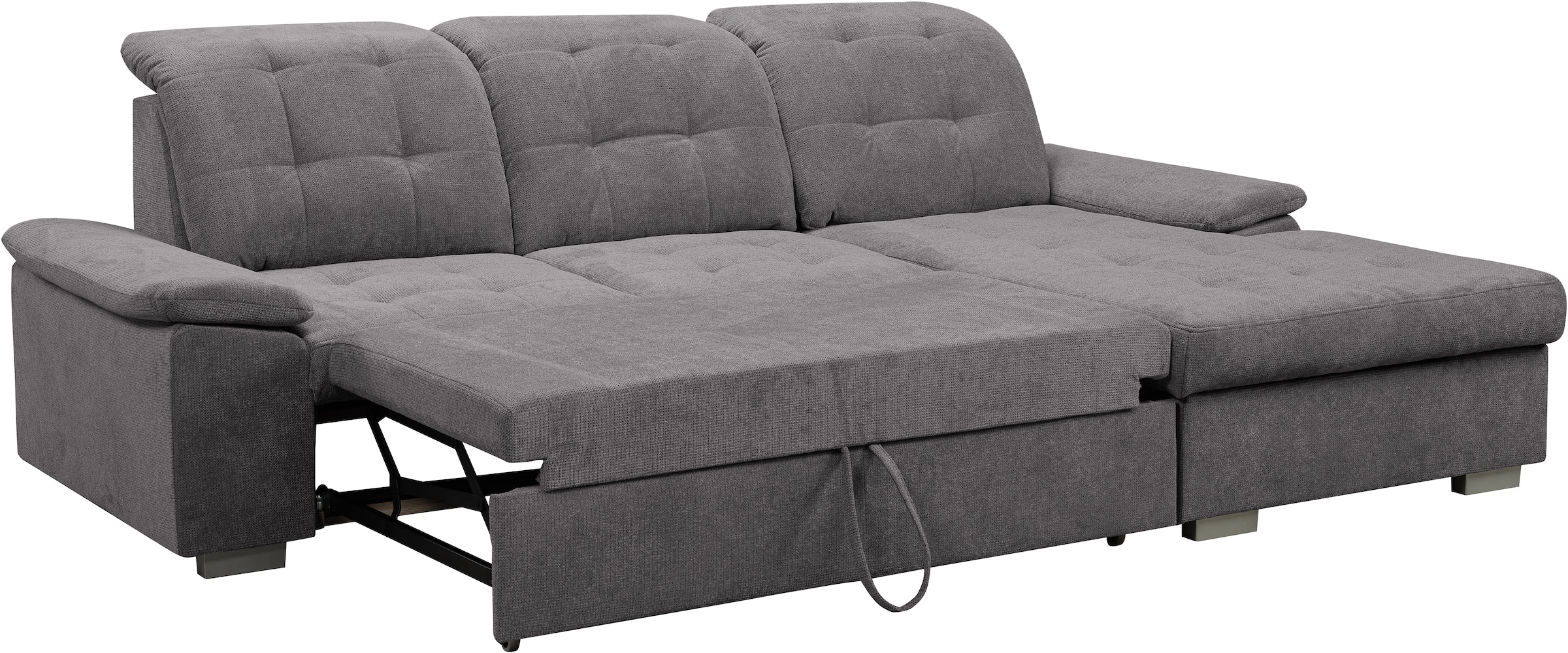 WERK2 Ecksofa Carmen, Sofa, Eckcouch mit Schlaffunktion, Bettkasten und Sitztiefenverstellung