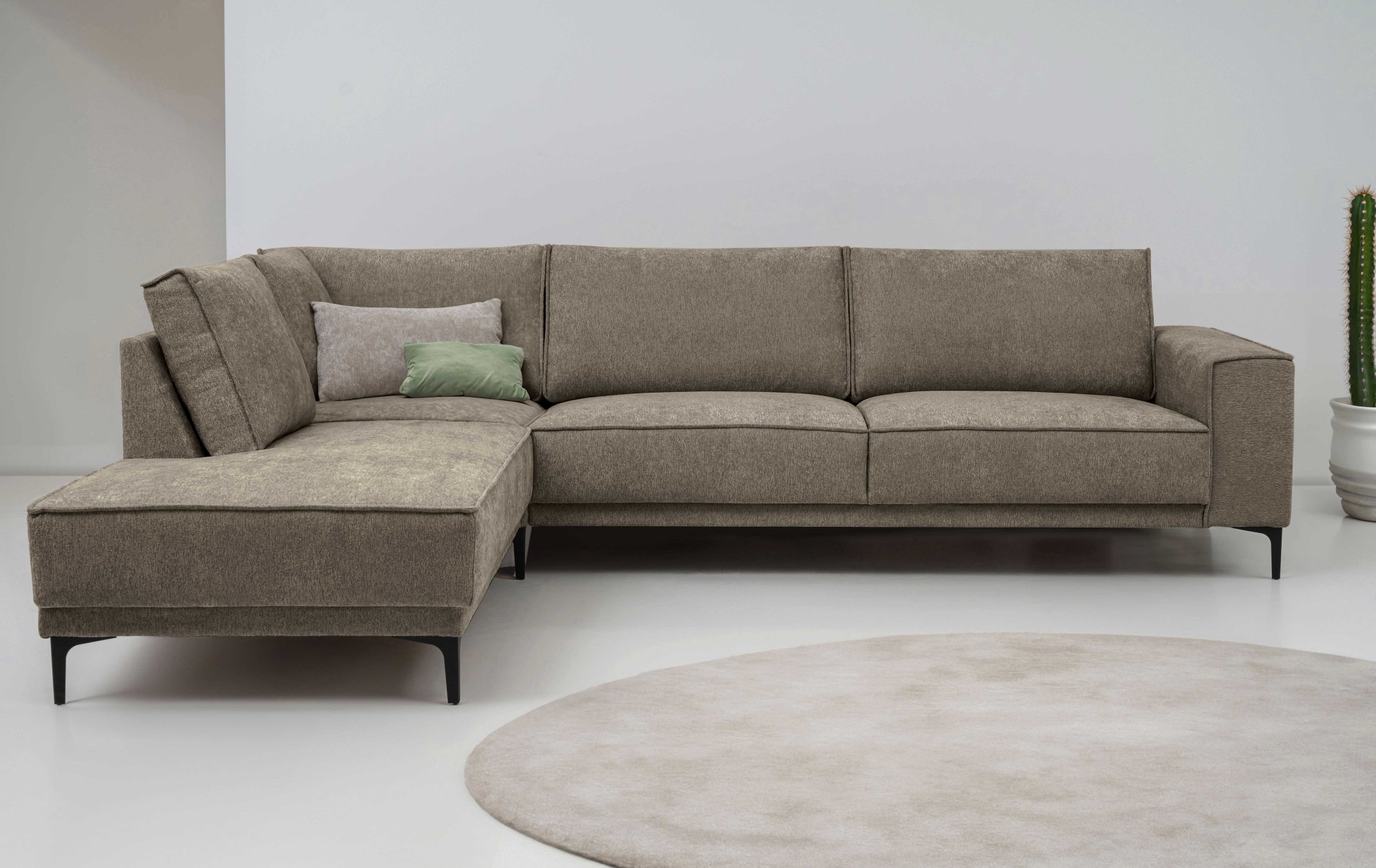 Places of Style Ecksofa »Polsterecke Oland, Struktur, Flachgewebe, Luxus-Mi günstig online kaufen
