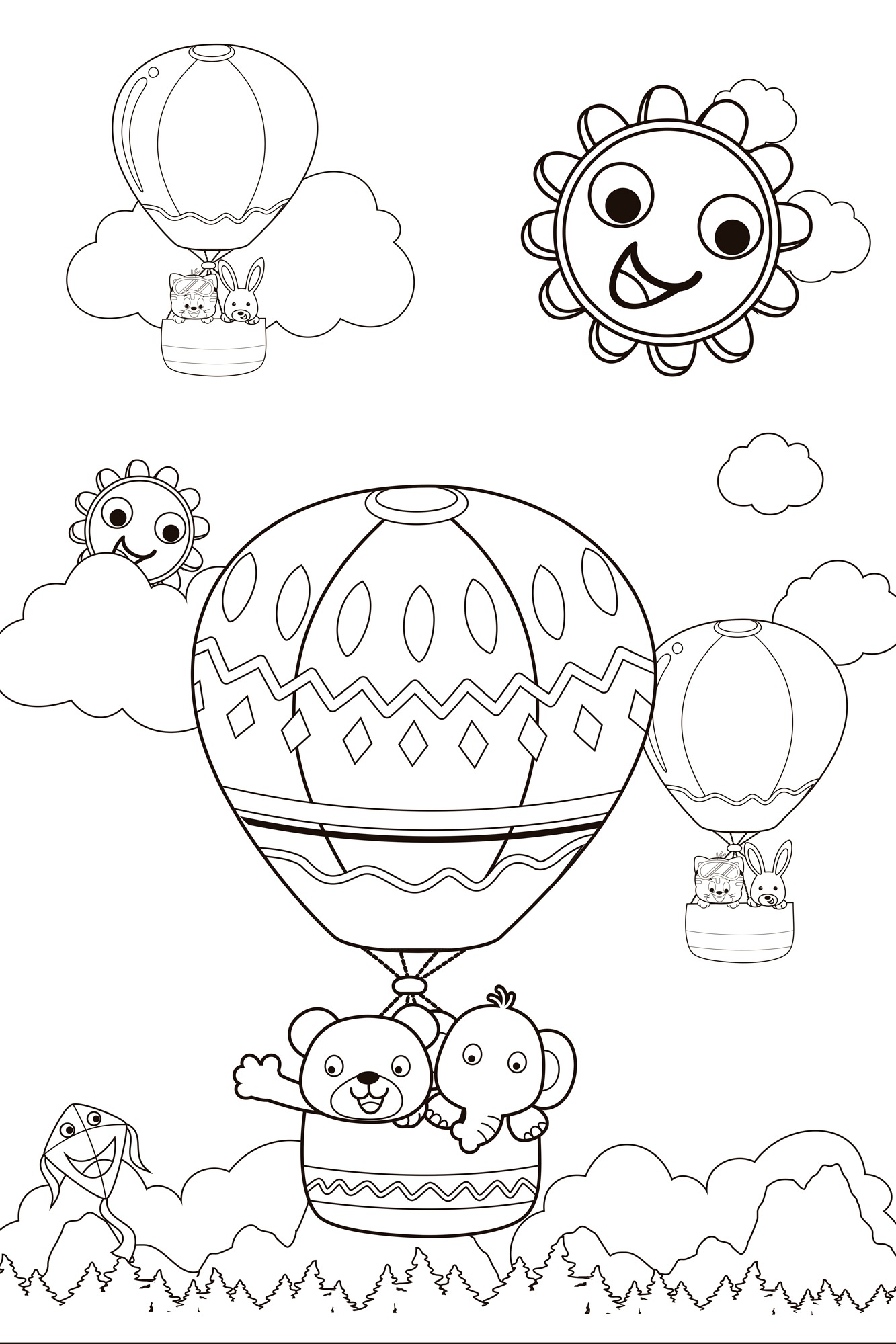 queence Bild »Ballonfahrt mit Bär und Elefant«, (1 St.), DIY Wandbild aus D günstig online kaufen
