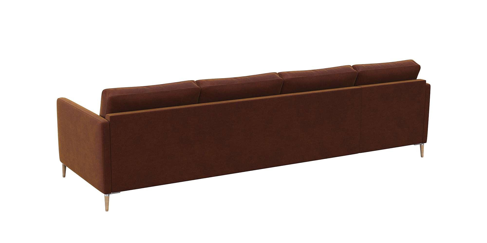 FLEXLUX Ecksofa »Fiore, super Sitzkomfort durch Kaltschaum im Sitz, L-Form«, schmale Armlehnen, Füße Alu+ Eiche