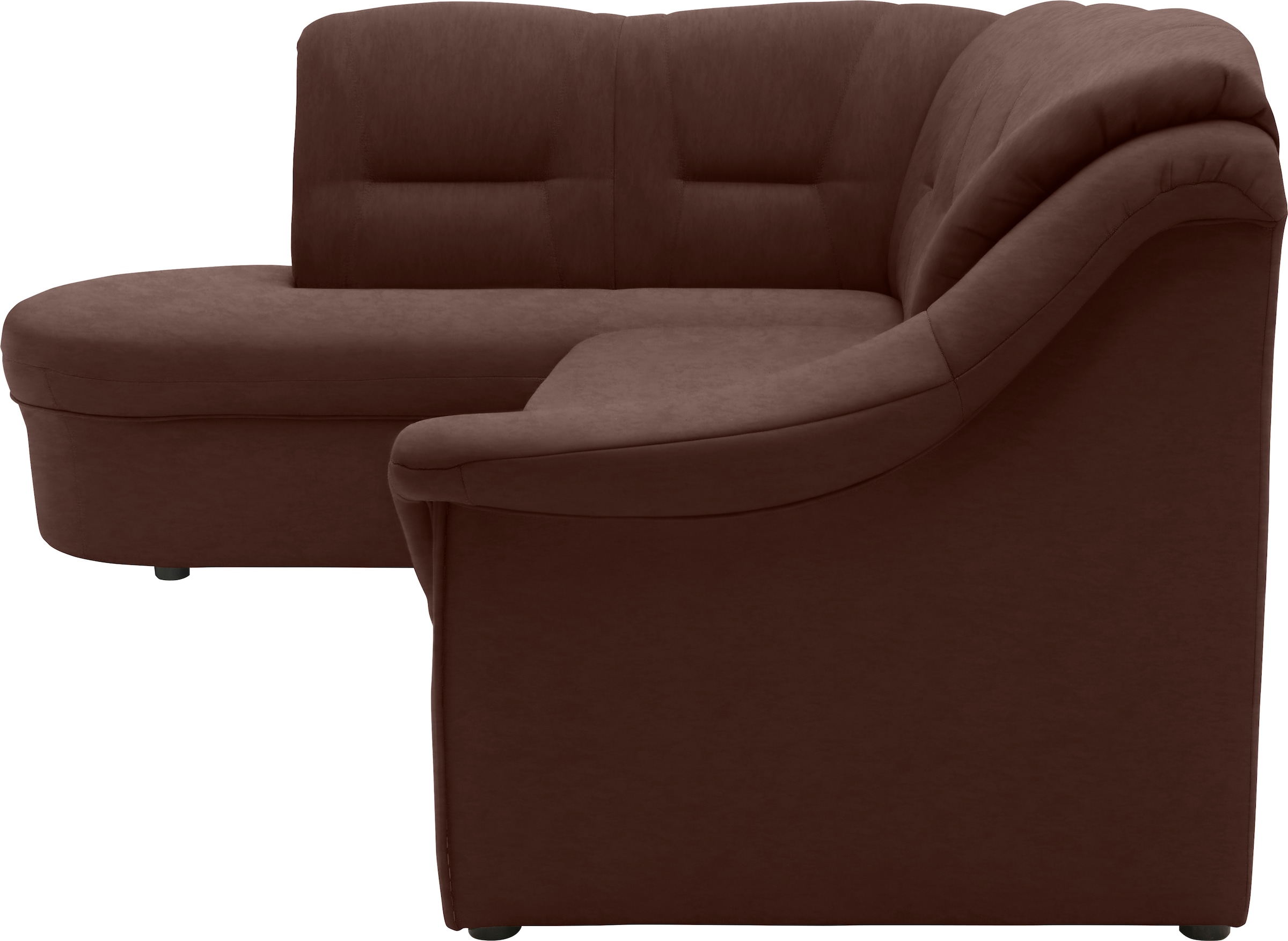 DOMO collection Ecksofa »Faenza für kleine Räume, Stellmaße 232,176cm, komfortabel, L-Form«, mit Ottomane, zeitlos, elegante Armlehnen, wahlweise mit Bettfunktion