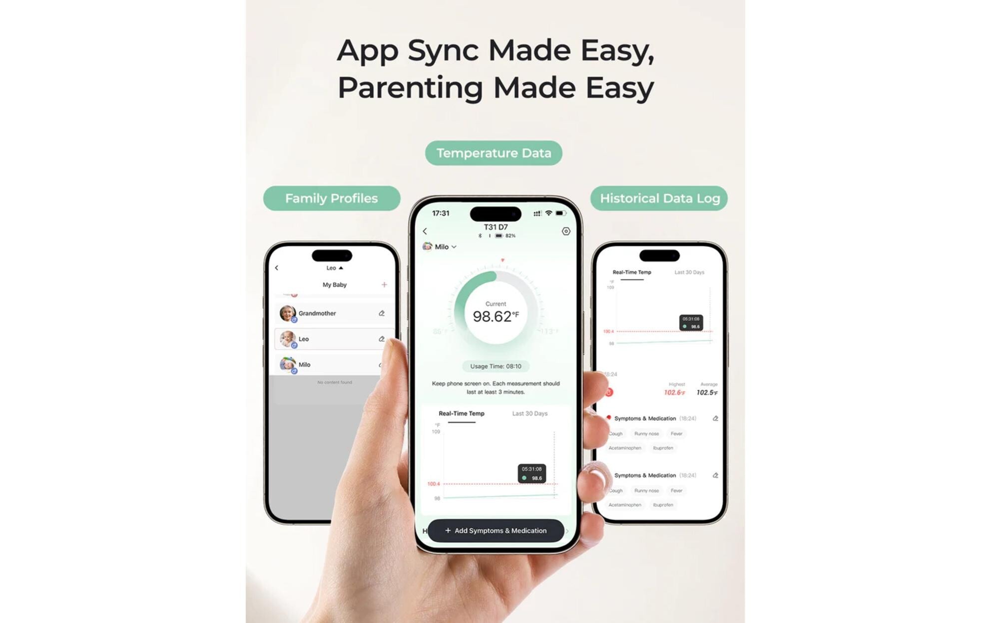 Momcozy Fieberthermometer »Smartes Babythermometer für die Achselhöhle«