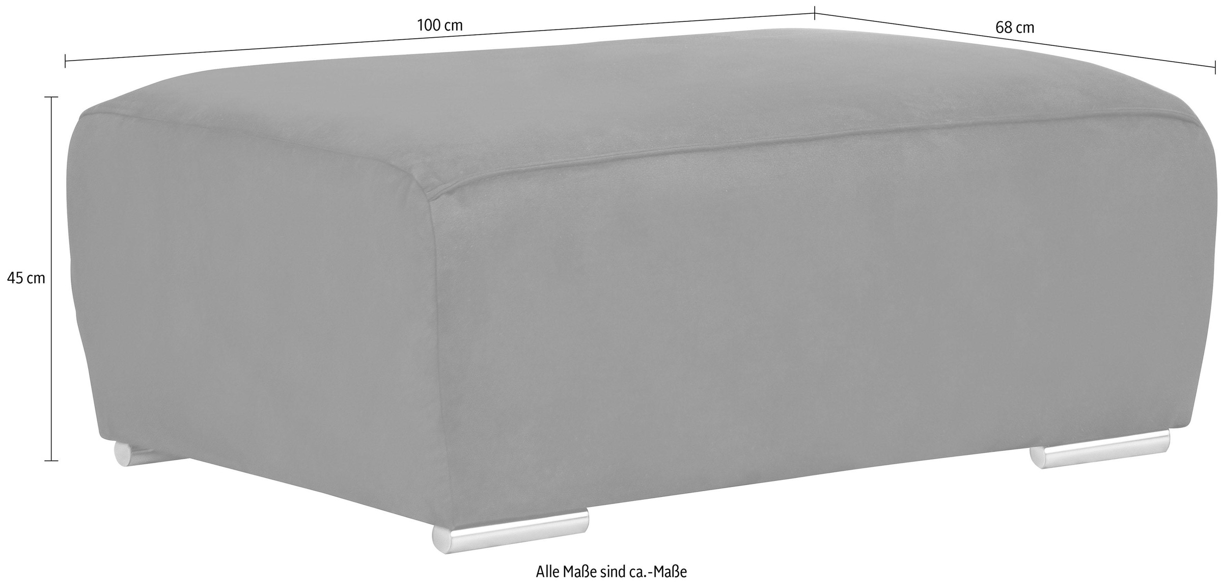 INOSIGN Hocker »BEATRICE mit Wellenfederung, Maße B/T/H: 100/68/45 cm«, passend zur "Beatrice"-Serie, in hochwertiger Verarbeitung