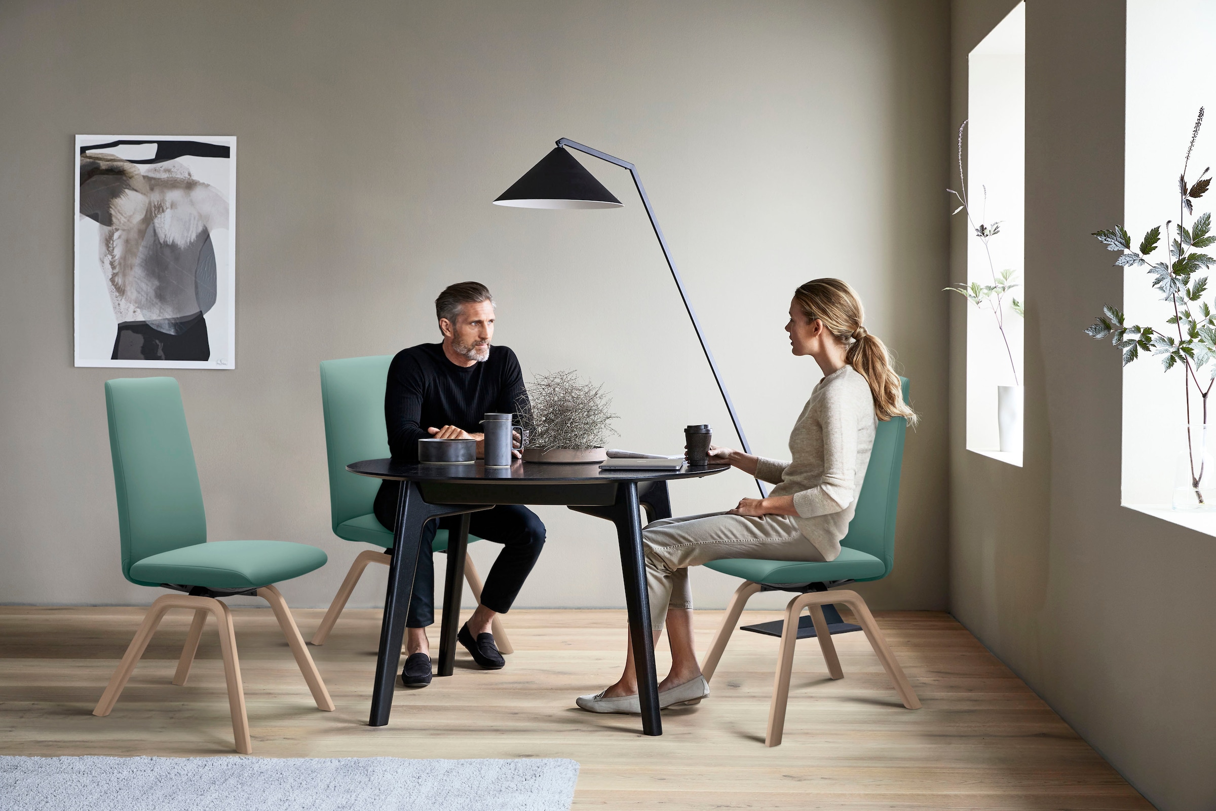 Stressless® Polsterstuhl »Laurel«, Leder PALOMA, High Back, Größe M, mit schräggestellten Beinen in Eiche natur