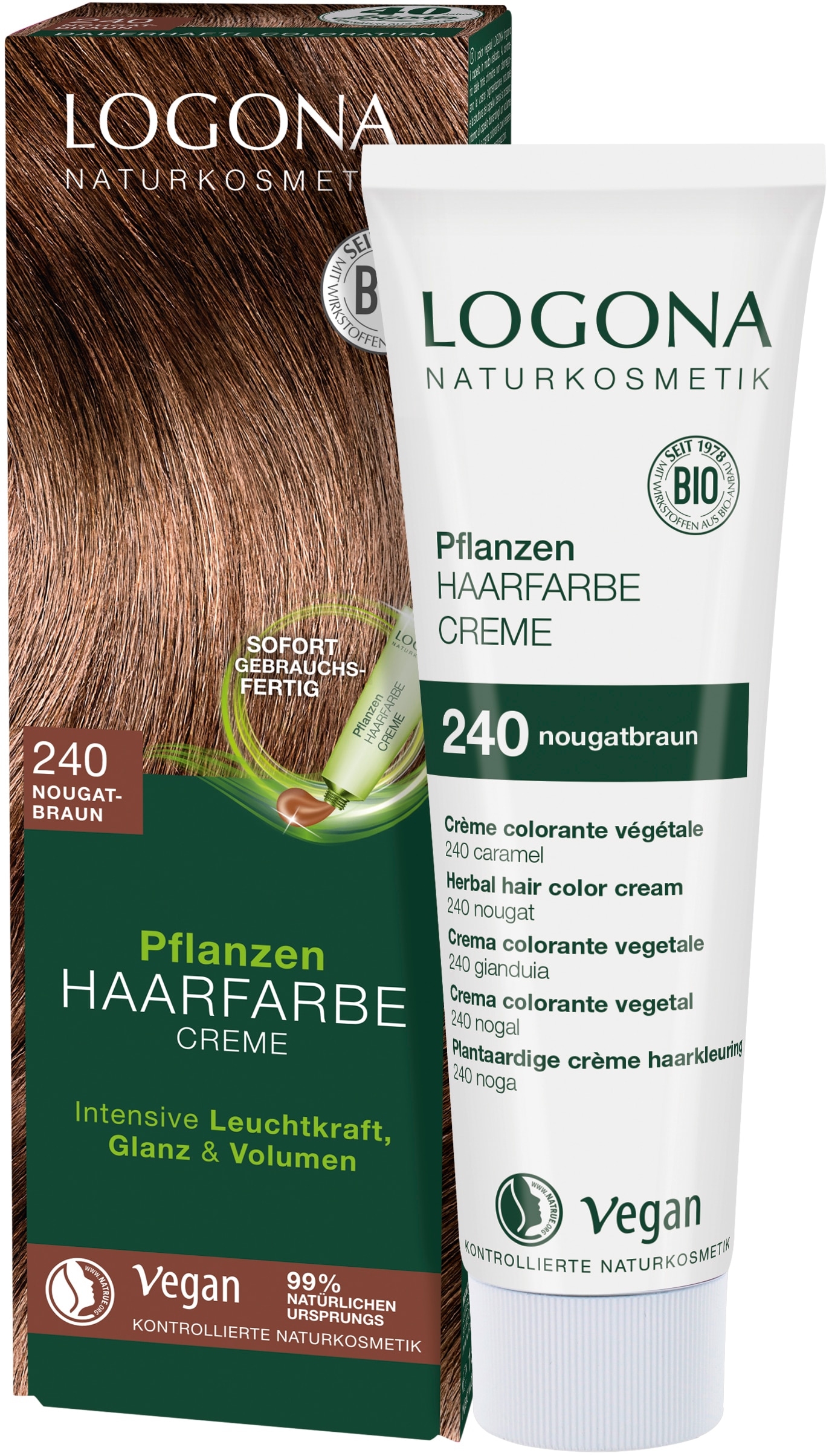 LOGONA Coloration »PFLANZEN-HAARFARBE CREME« sofort gebrauchsfertige Creme, für alle Haartypen, mit Creme-Textur