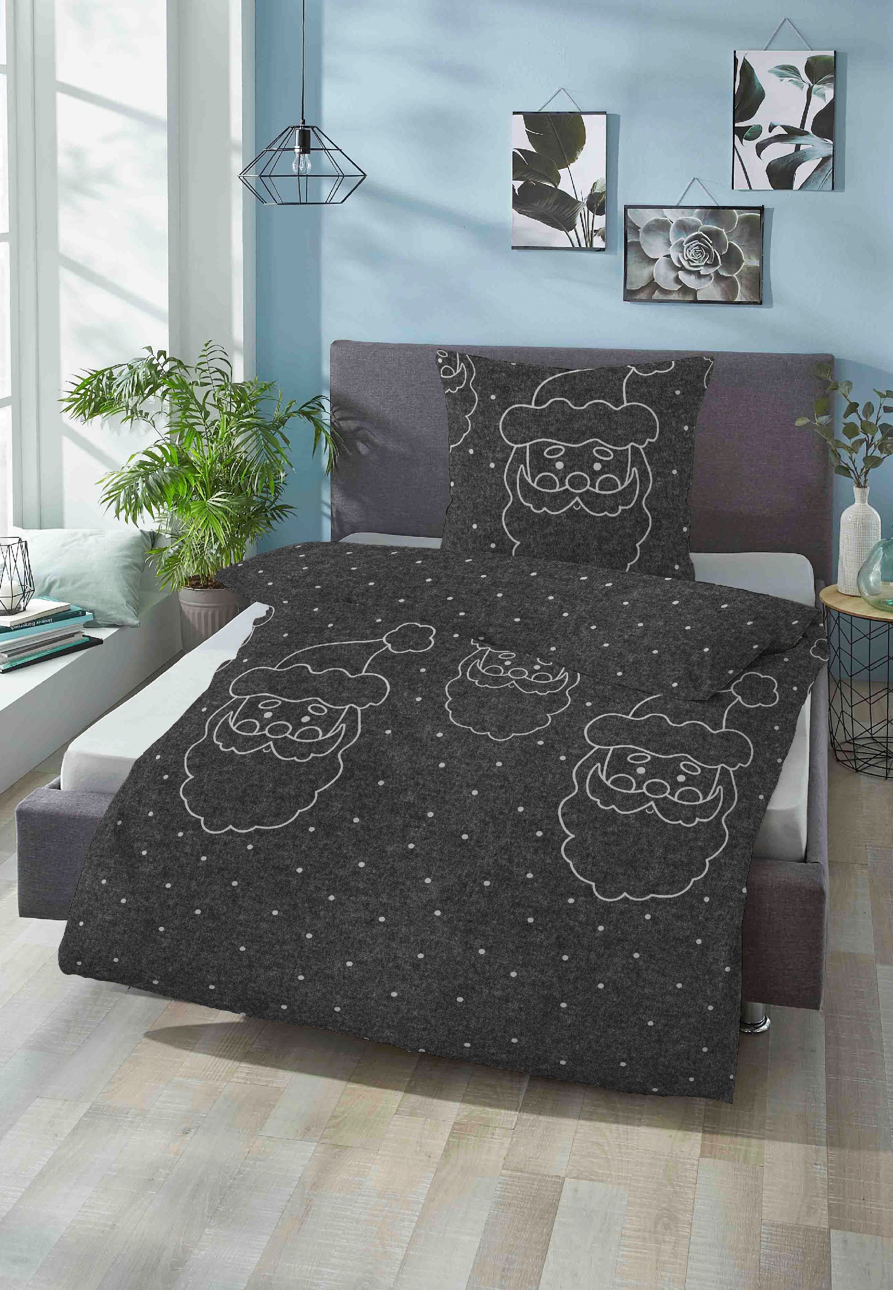 Biberna Bettwäsche »Xmas«, kuschelig warm, weich, Melange, 100% Baumwolle, made in Germany
