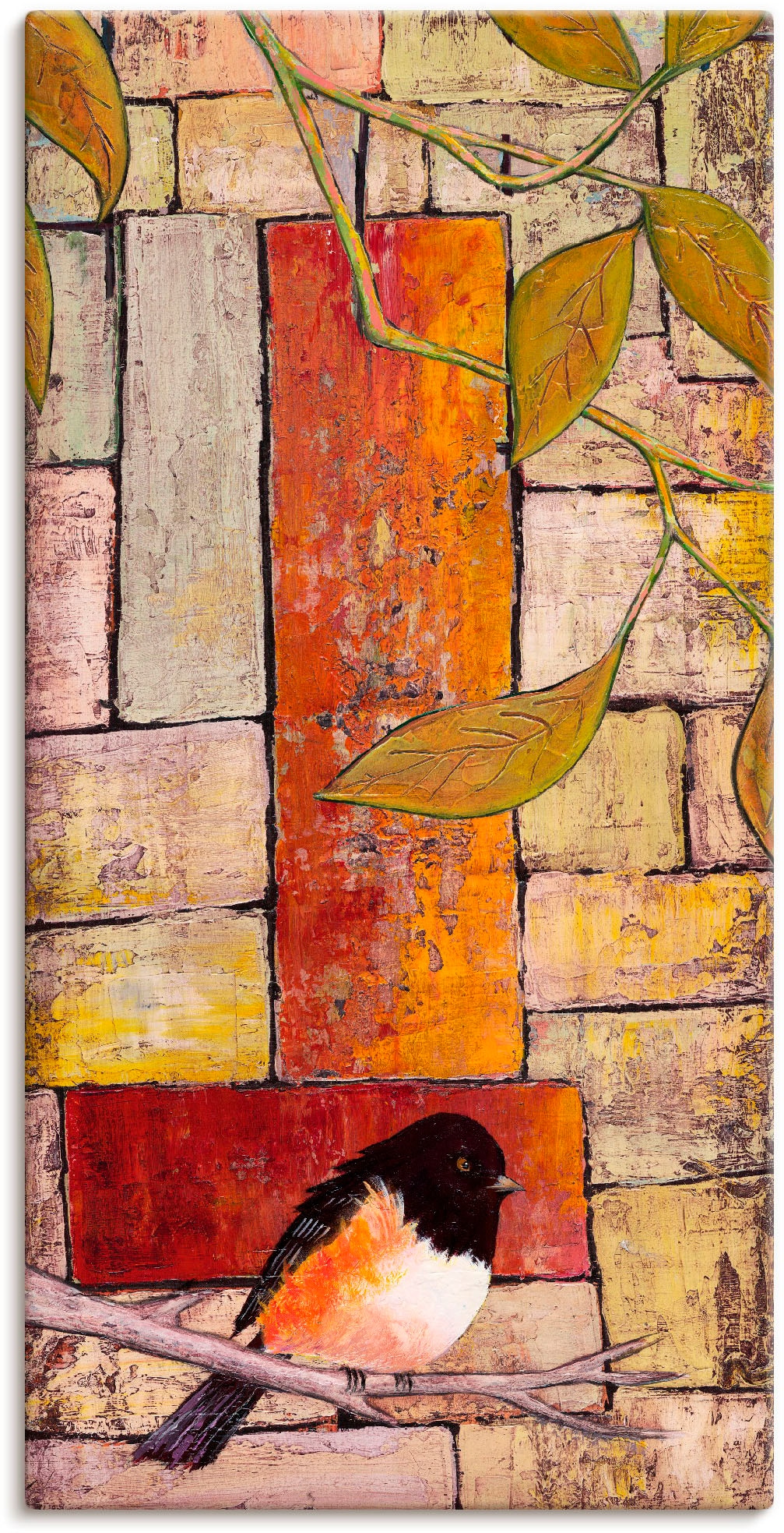 Artland Wandbild »Vogel auf einem Ast I« Vögel 1 Stk. tlg. als Leinwandbild günstig online kaufen