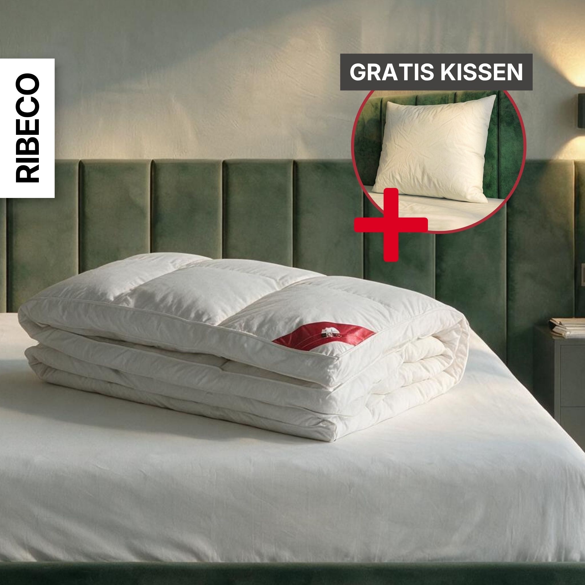 RIBECO Federbettdecke »Bettdecke in 135x200 und 155x220cm Topseller,« extrawarm Füllung 50% Daunen & 50% Federn 1 Stk. tlg. Daunen und Federn, Made in Germany, mit gratis 80x80 cm Kissen
