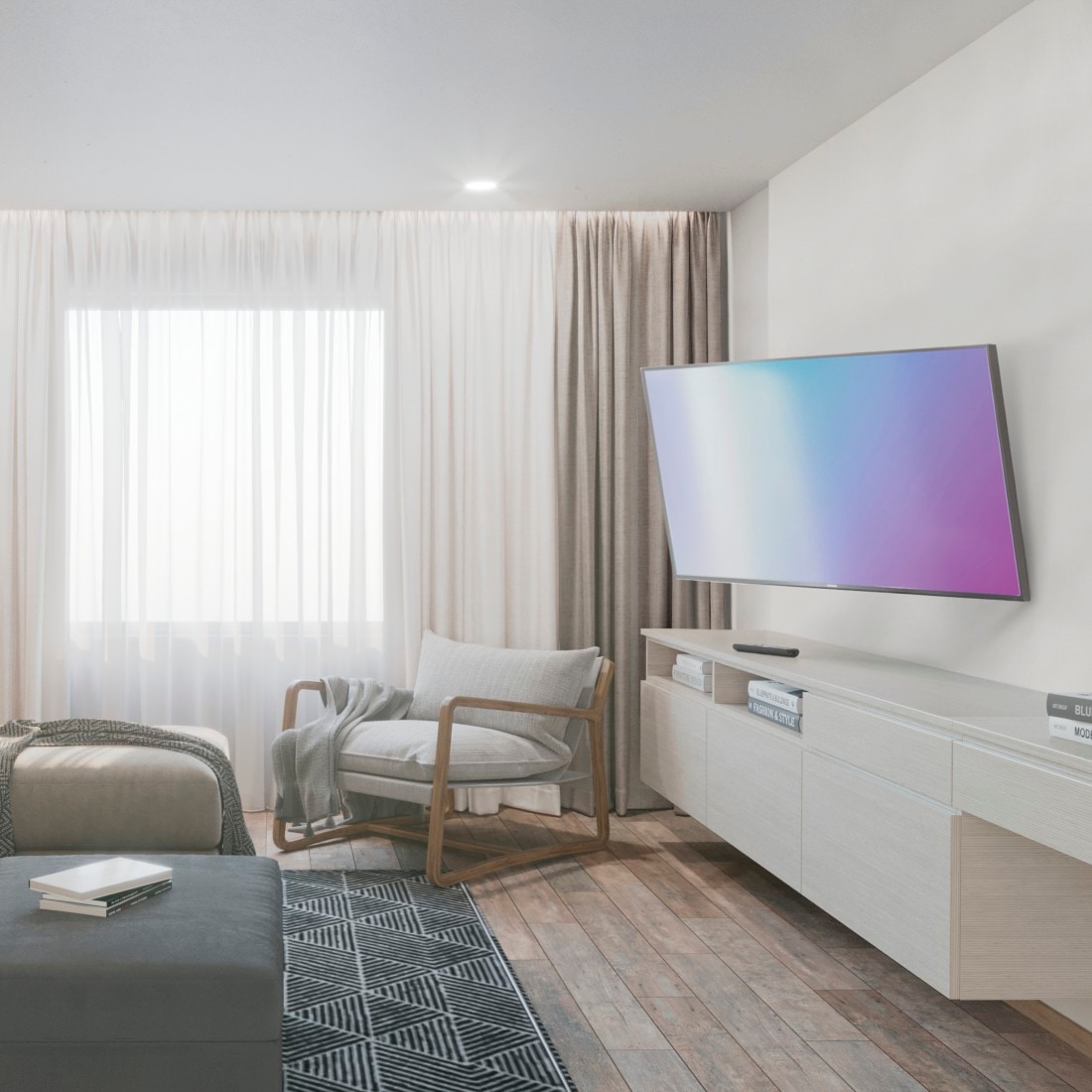 Hama TV-Wandhalterung »TV Halterung (schwenkbar, ausziehbar, flach, 37“-90“, VESA 600x400)«, bis 229 cm Zoll