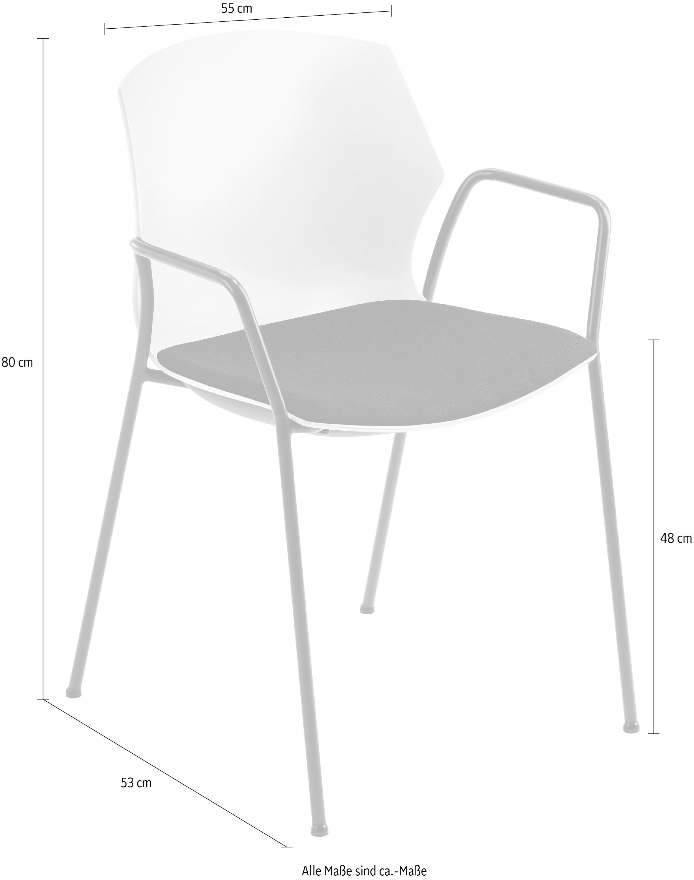 Mayer Sitzmöbel Besucherstuhl »2511«, Struktur (100% Polyester), stapelbar bis 6 Stück
