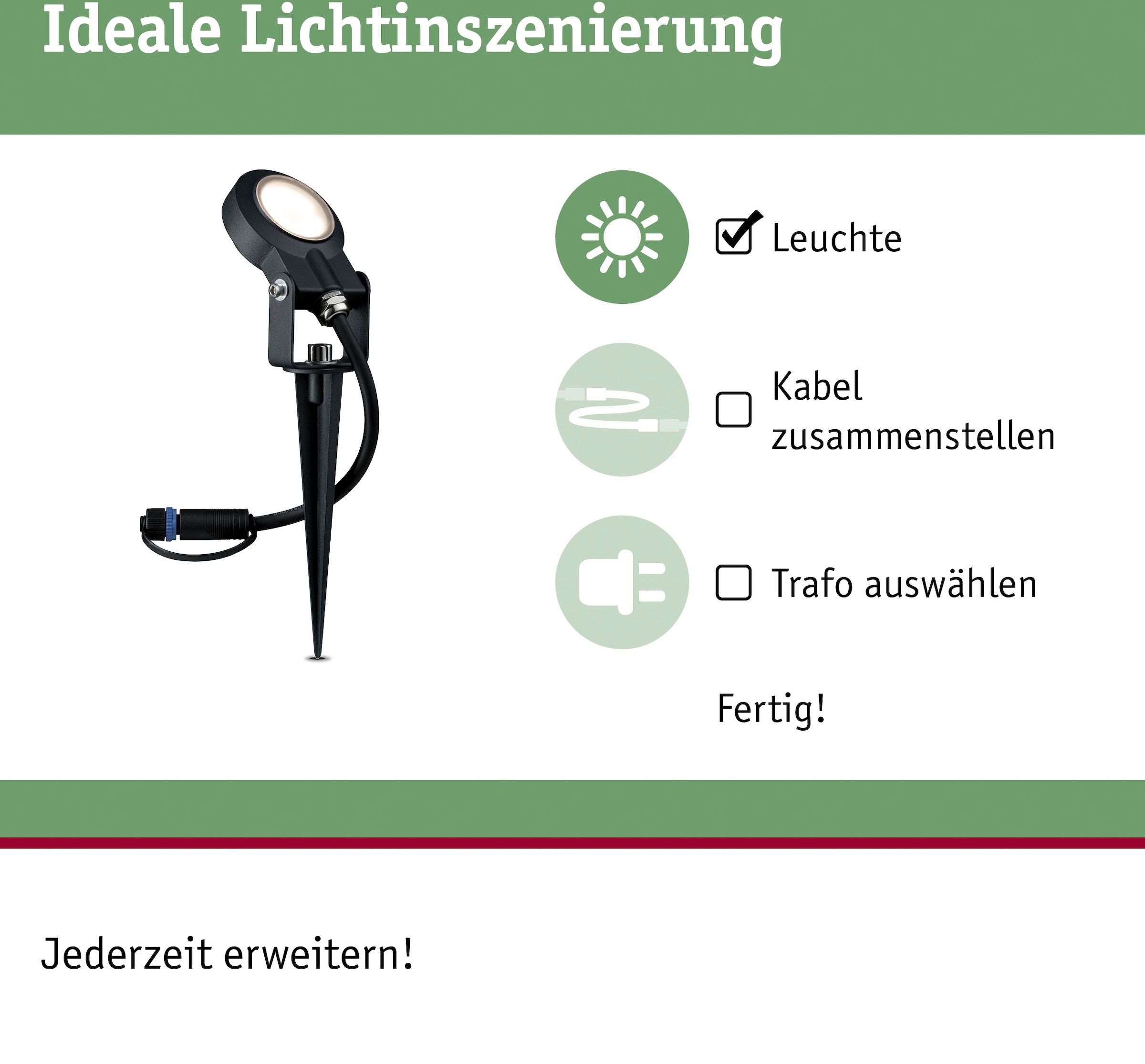 IP67 »Plug Gartenstrahler flammig-flammig, & 3000K Paulmann kaufen auf Raten 1 LED 24V Shine«, Anthrazit