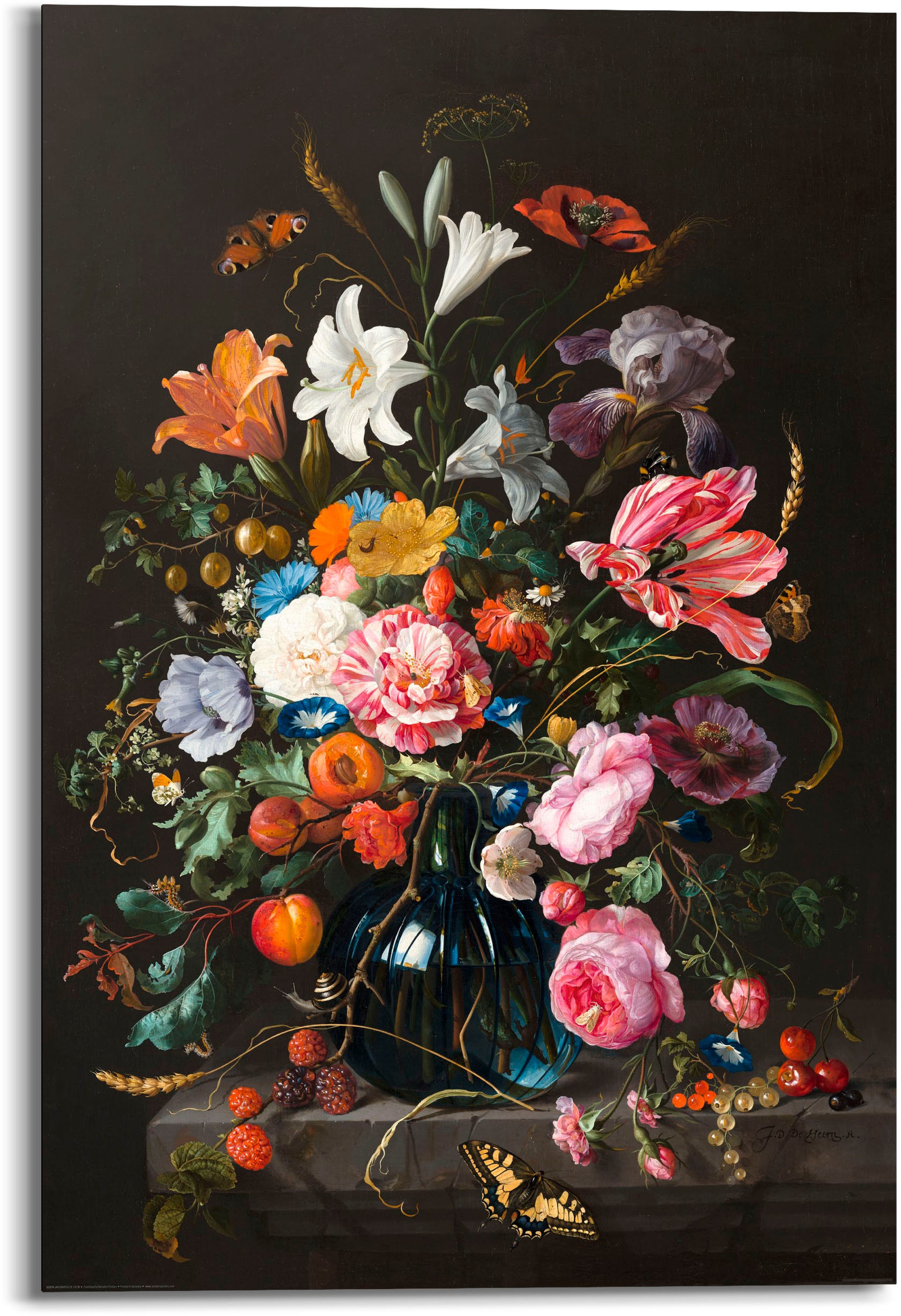 Reinders! Holzbild »Stilleben Blumen in Vase Jan Davidsz de Heem«, (1 St.)