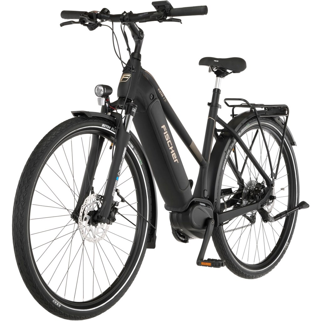 FISCHER Fahrrad E-Bike »VIATOR 4.2i 711«, 9 Gang, Shimano, Acera, Mittelmotor 250 W, (mit Faltschloss)