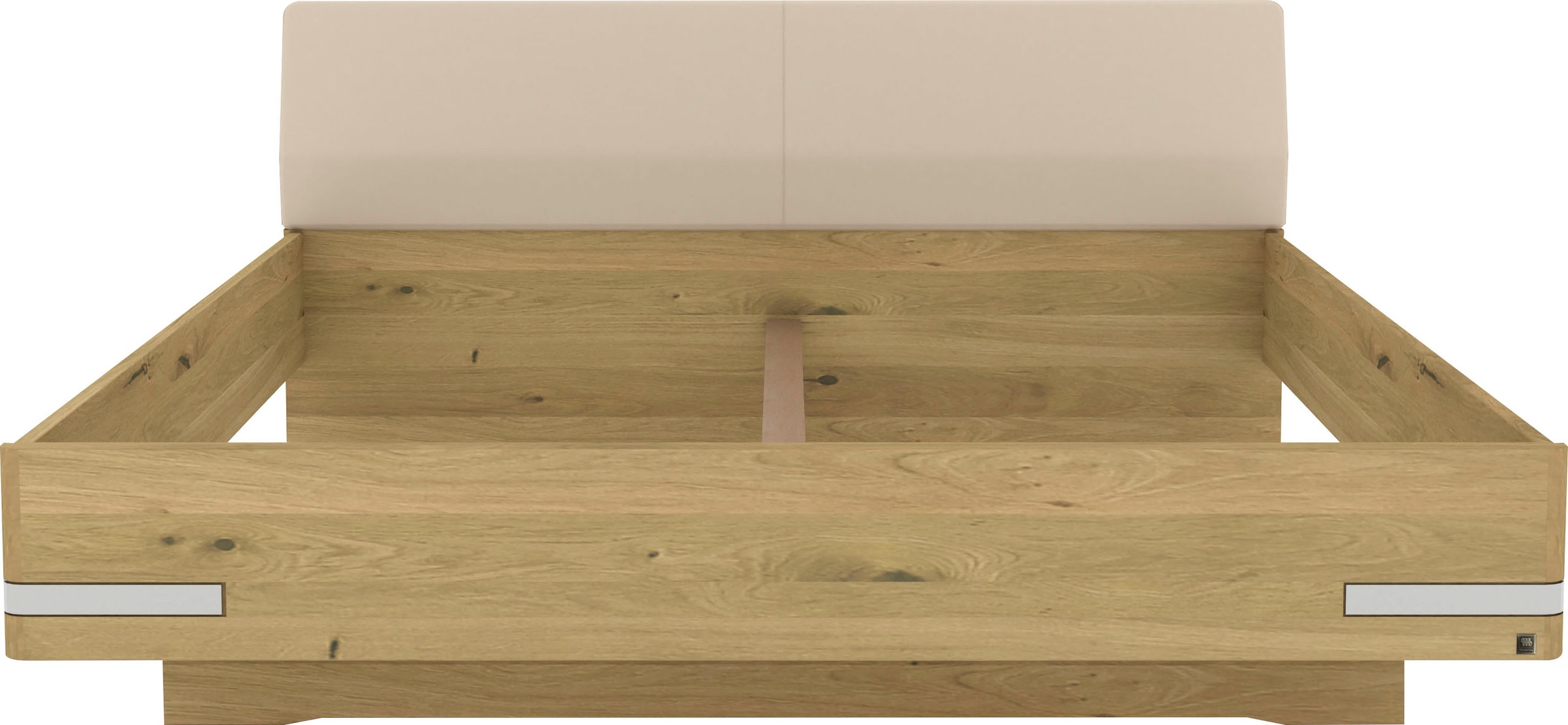 Musterring Holzbett »Savona«, (Belastbarkeit 220 Kg, 4-fache Liegehöhenverstellung, MADE IN GERMANY), Kopfteil Kunstleder Champagner, Details in Chrom, verschiedene Größen