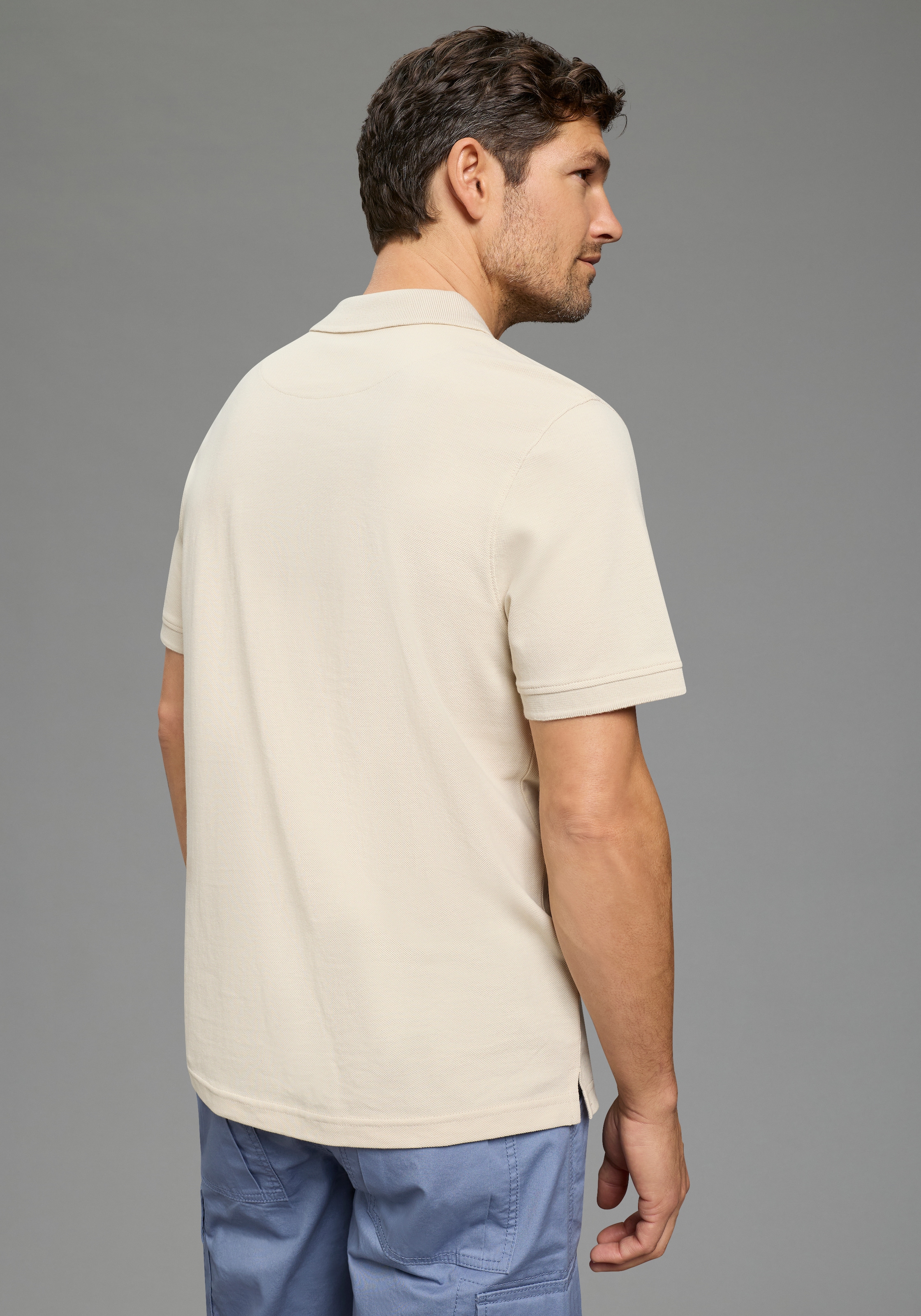 Man's World Poloshirt Kurzarm,  lockere Passform,  unifarben