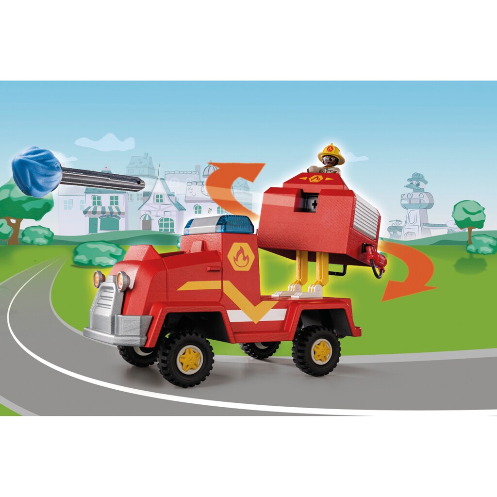 Playmobil® Konstruktions-Spielset »Feuerwehr Einsatzfahrzeug (70914), Duck on Call«, (32 St.), mit Licht und Sound