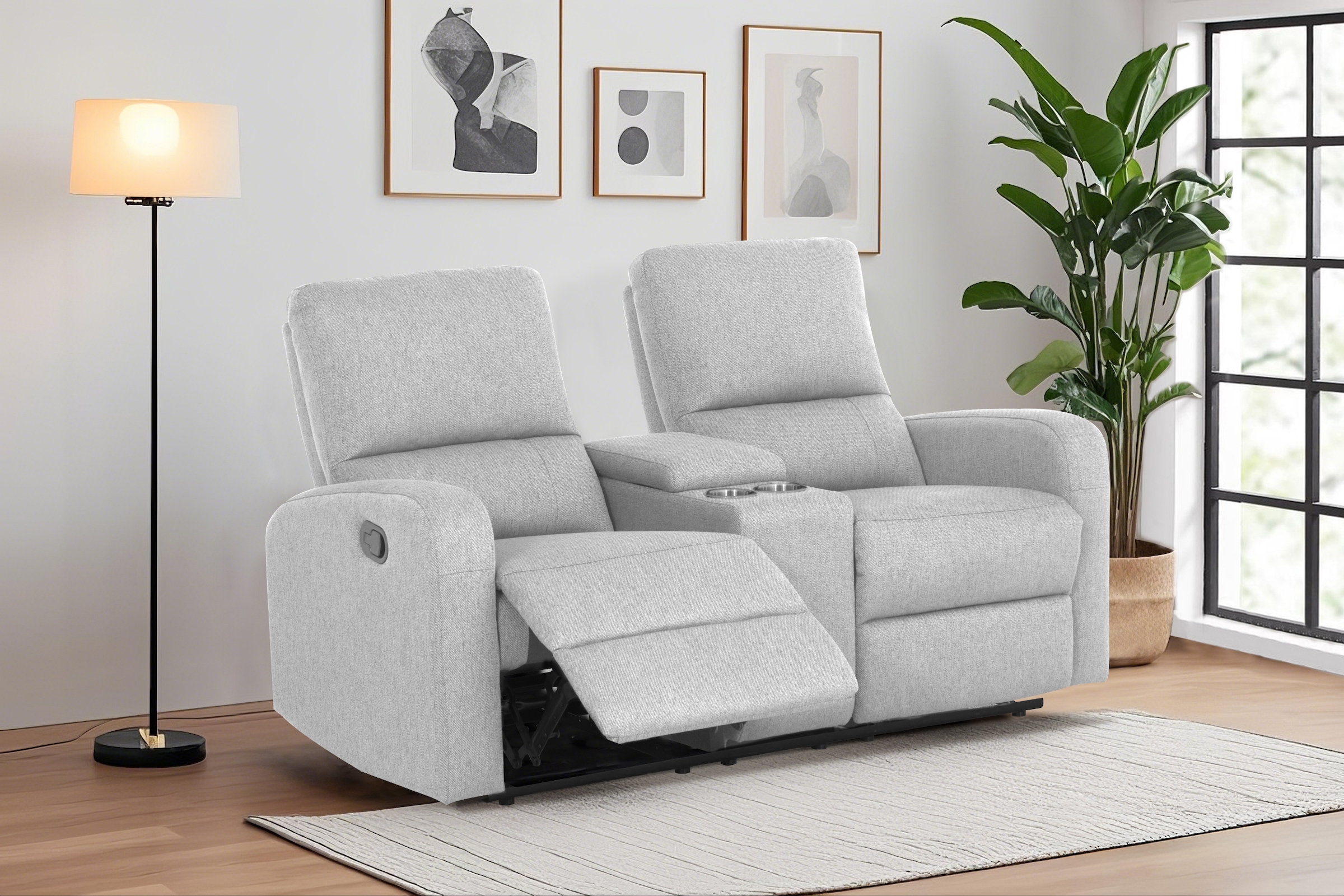 Home affaire 2-Sitzer »TOURNAY, 2er-Kinosofa, Liegesofa, TV-Sessel, Multimedia-Sofa«, mit manueller Relaxfunktion, Getränkehalter, Staufach