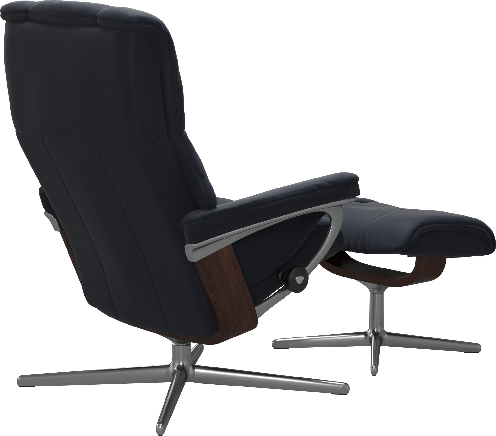 Stressless® Relaxsessel »Mayfair«, (Set, Relaxsessel mit Hocker), mit Hocker, mit Cross Base, Größe S, M & L, Holzakzent Braun