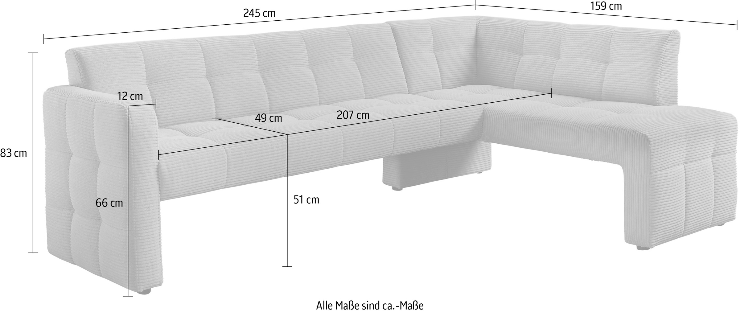exxpo - sofa fashion Essbank »Barista, bequem und elegant, hohe Bodenfreiheit,«, Eckbank Barista bequem und elegant, hochwertige Detailverarbeitung