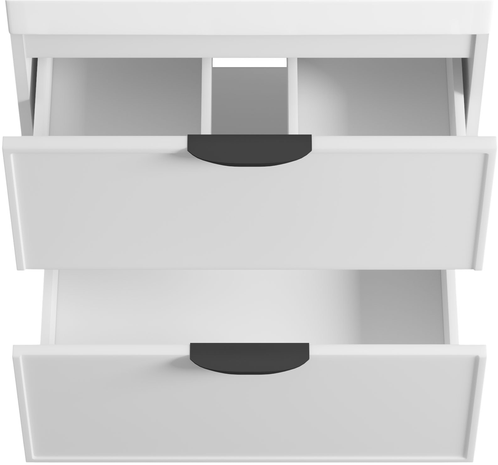 welltime Waschtisch »FLOW SIMPLE mit Waschbecken, Breite 60 oder 80cm, modernes Design« Schrank mit 2 Schubladen, Soft-Close-Function, in 2 Breiten erhältlich