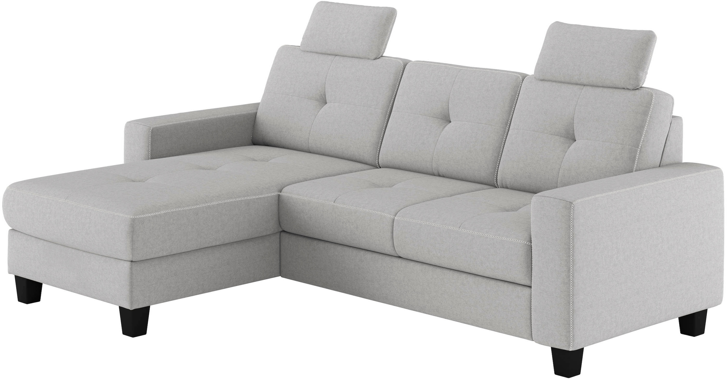 Places of Style Ecksofa »Varese L-Form«, Kreuznaht in beige