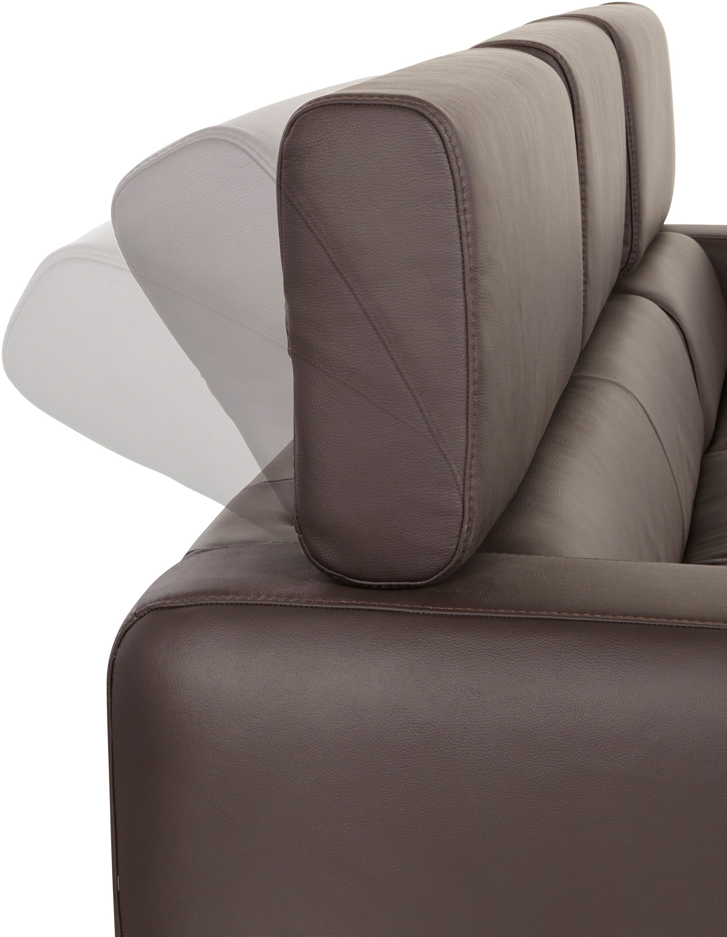 COTTA Polstergarnitur »Sammy L-Form«, (Set), Set bestehend aus: Ecksofa mit Kopfteilverstellung & Hocker
