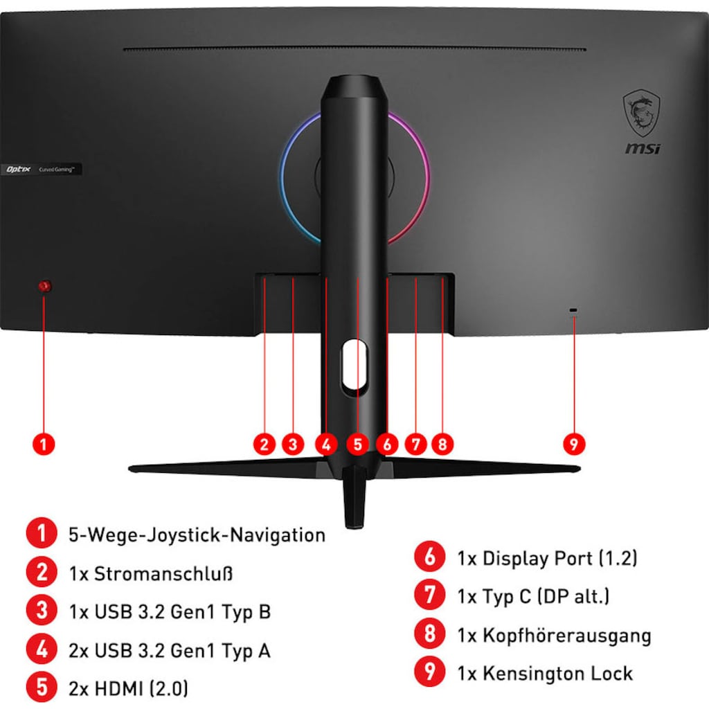 MSI Curved-Gaming-Monitor »Optix MAG301CR2«, 76 cm/30 Zoll, 2560 x 1080 px, WFHD, 1 ms Reaktionszeit, 200 Hz, 3 Jahre Herstellergarantie