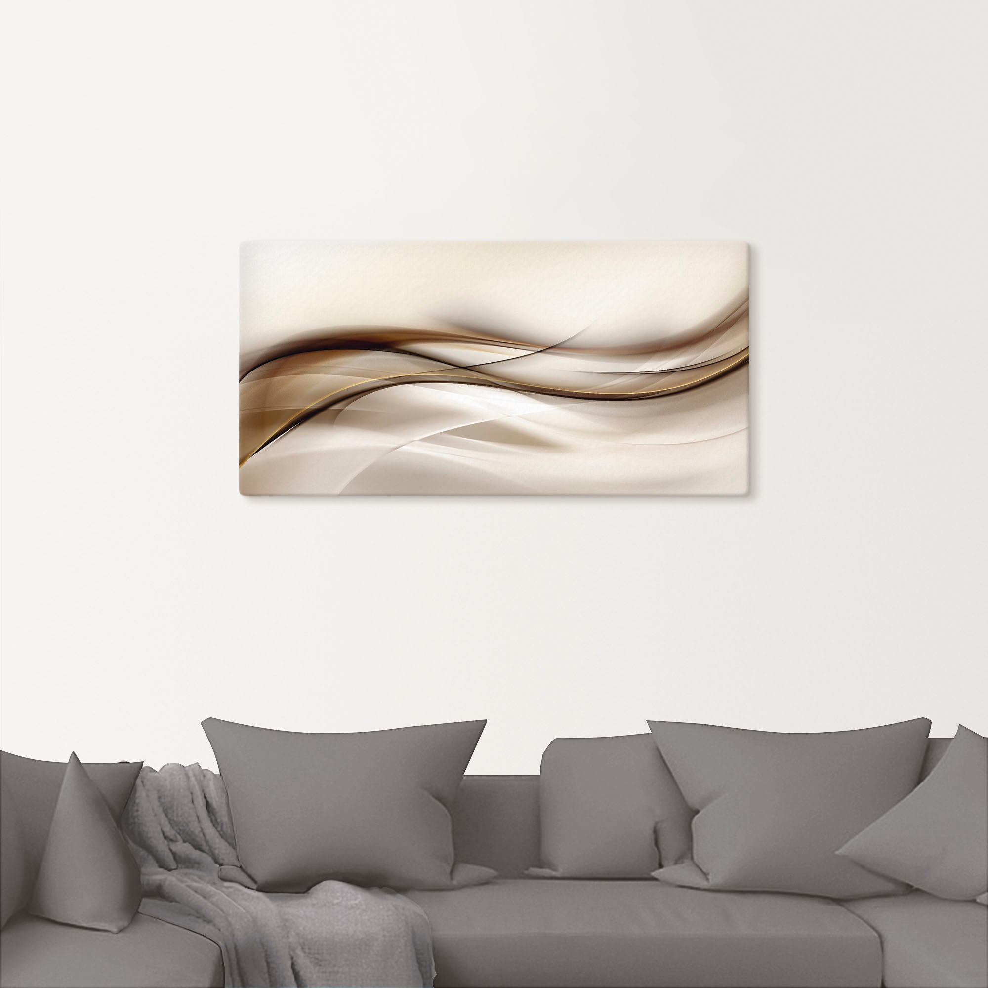 Artland Wandbild »Braune abstrakte Welle« Muster 1 Stk. tlg. als Alubild, O günstig online kaufen