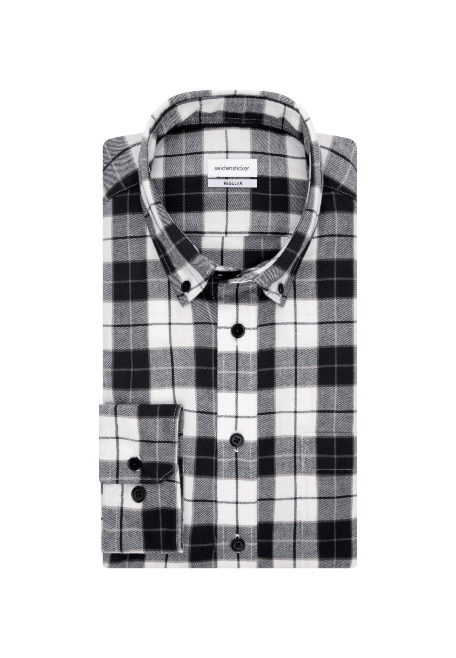 seidensticker Businesshemd »Schwarze Rose«, Regular Langarm Button-Down-Kragen Karo