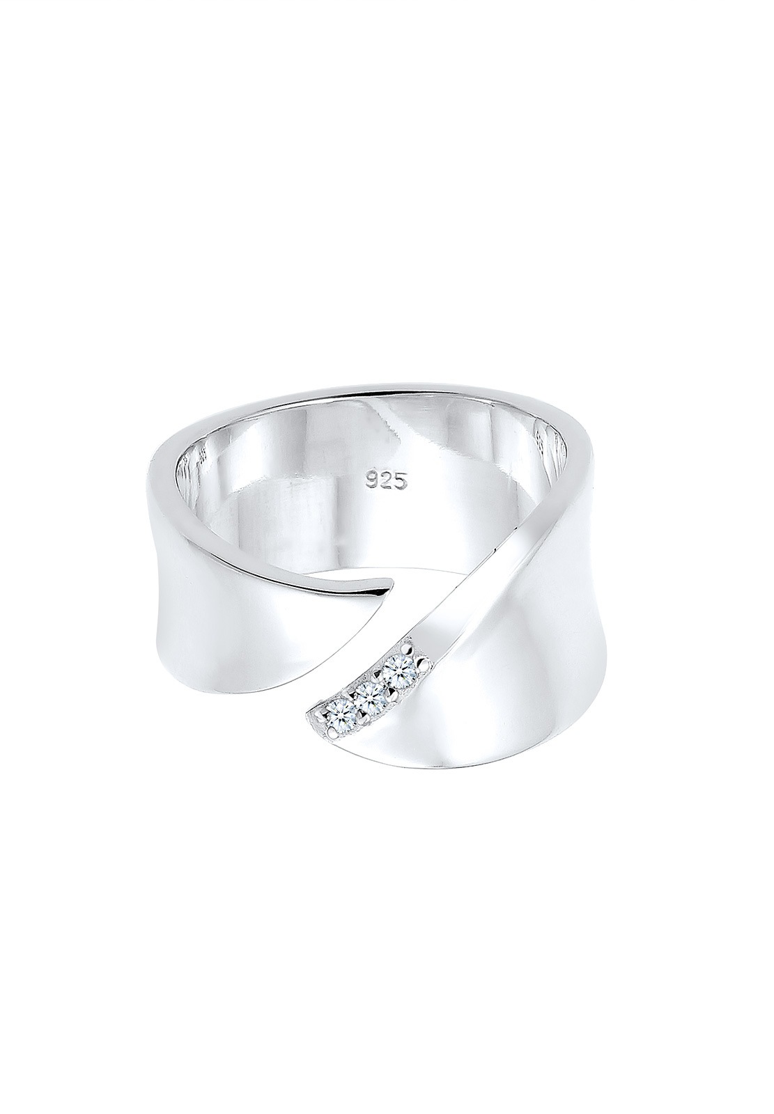 Elli DIAMONDS Diamantring »Wickelring Diamant (0.045 ct.) 925 Silber«