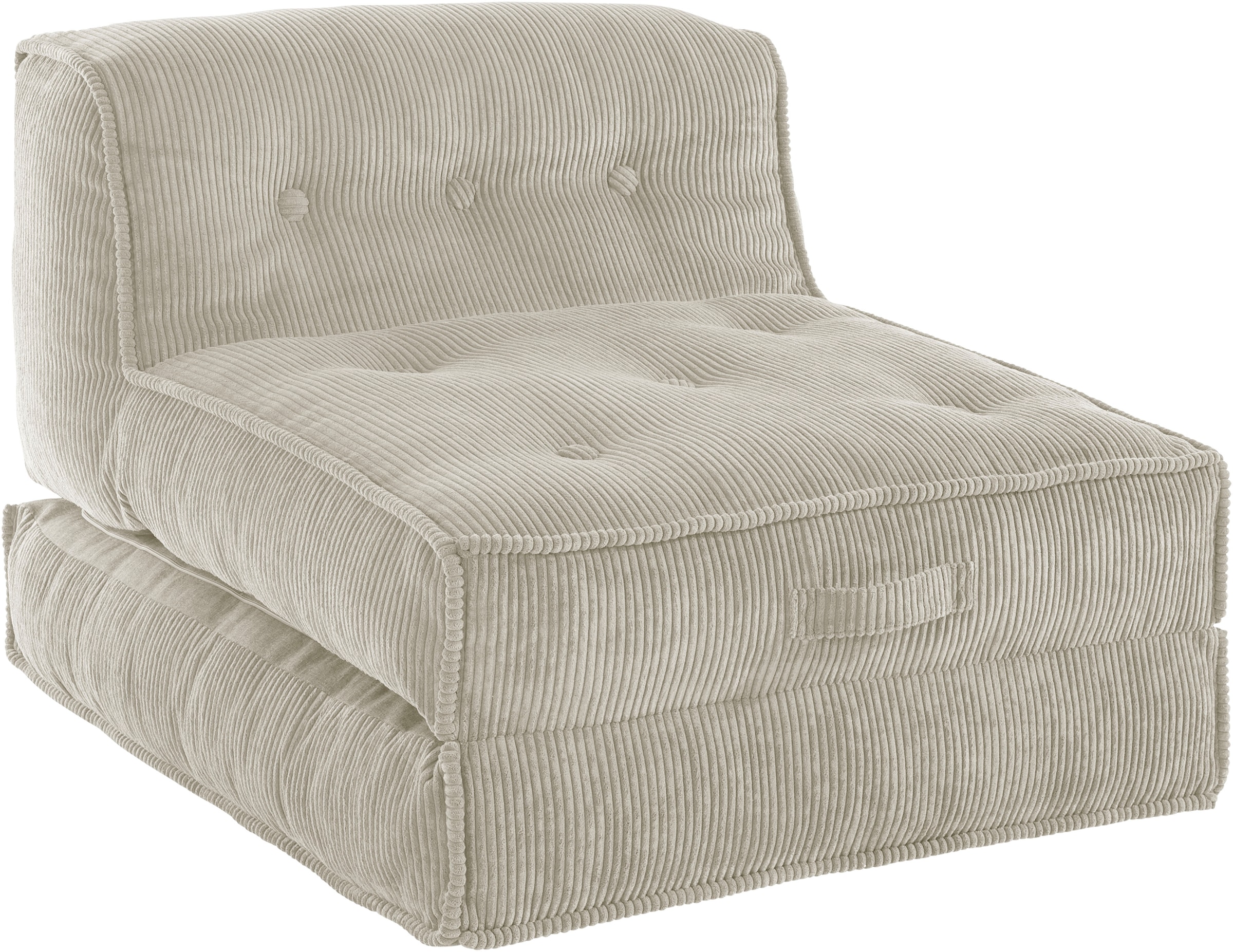 INOSIGN Sessel »Pia«, Loungesessel aus Cord, in 2 Größen, Pouf-Funktion. günstig online kaufen