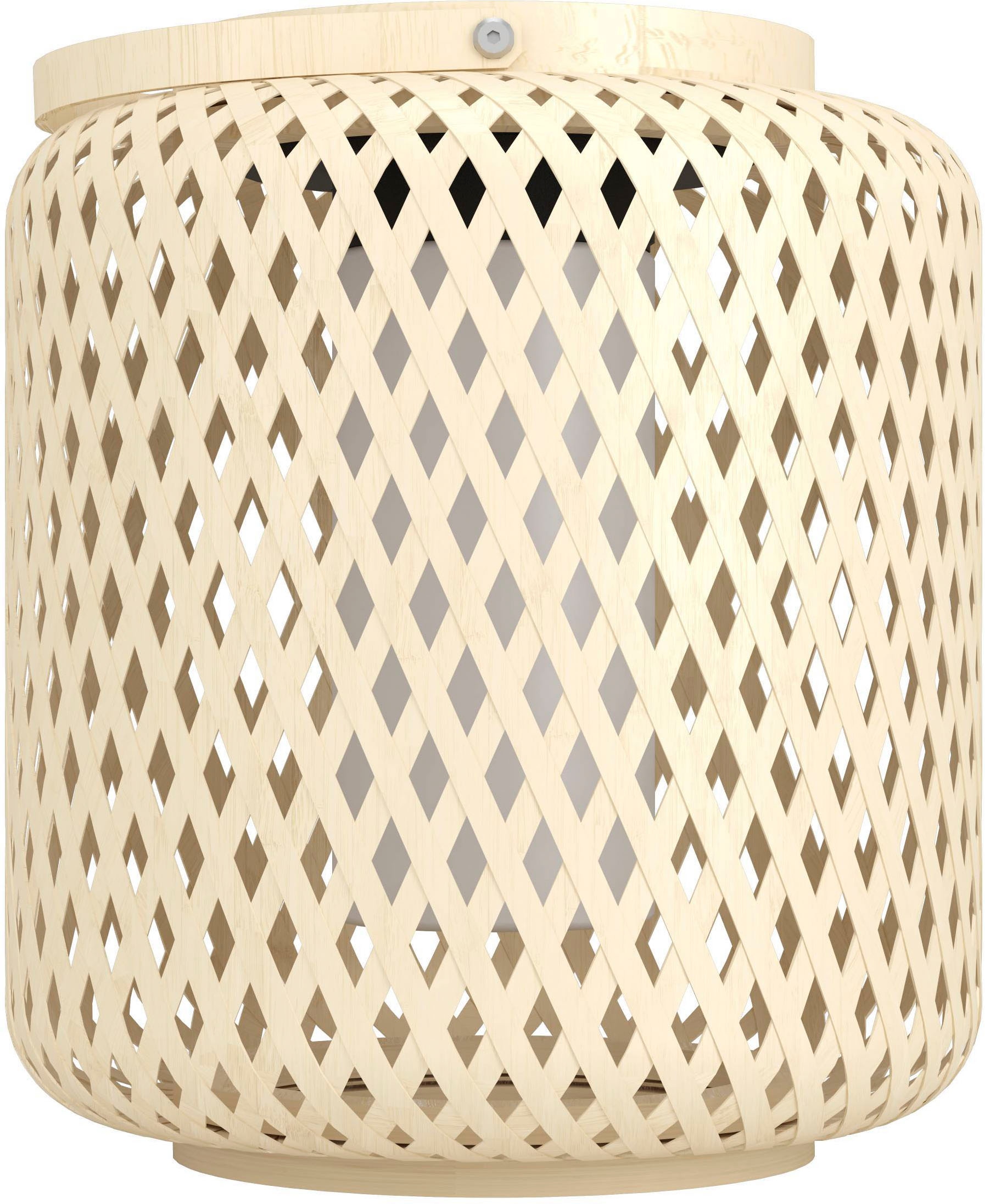 EGLO Tischleuchte »Marliano Tischlampe, Solarlampe Boho, Windlicht, Rattan, IP44, Lampe« LED-Modul 1 Stk. Neutralweiß Tischleuchte - H24 x Ø21 cm - braun - 3,3W inkl.