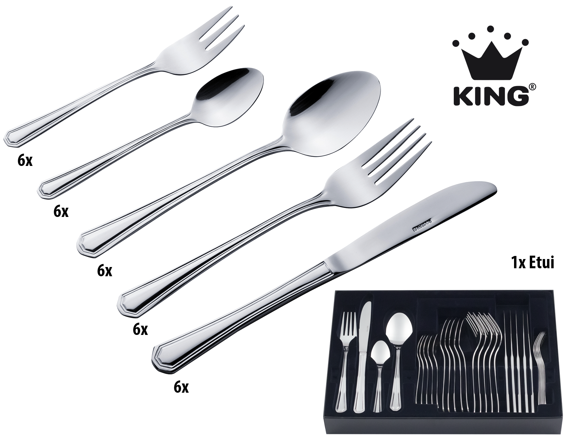 KING Besteck-Set »»Düsseldorf««, (Set, 31 tlg.), Besteck im zeitlosen Desig günstig online kaufen