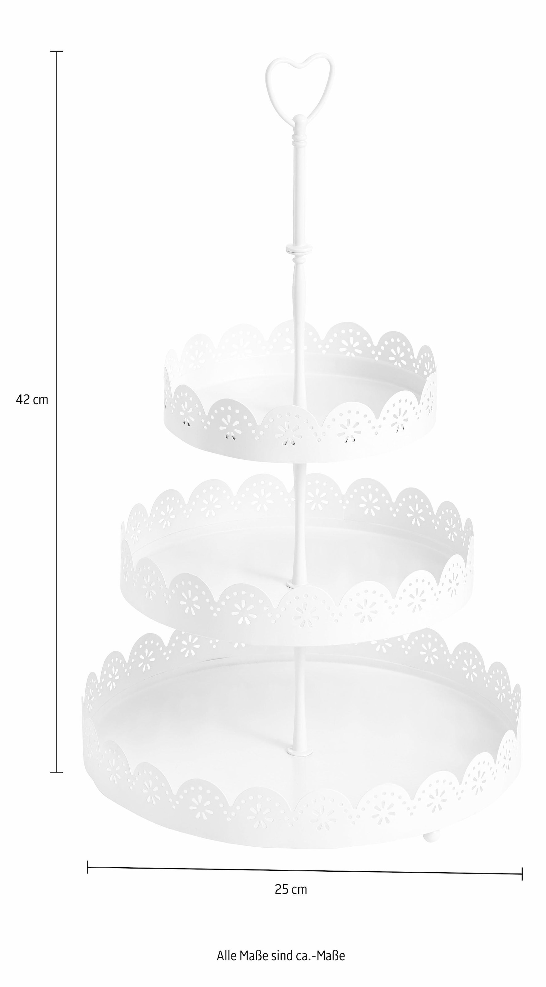 OTTO home Dekoetagere, 3-stufig, Höhe 42 cm, rund, aus Metall