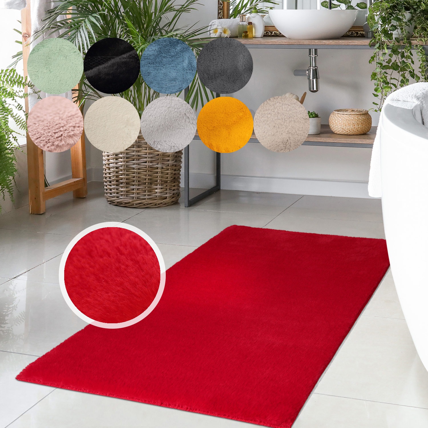 Carpet City Badematte »Topia Mats, Badteppich uni« Höhe 14 mm rutschhemmend günstig online kaufen
