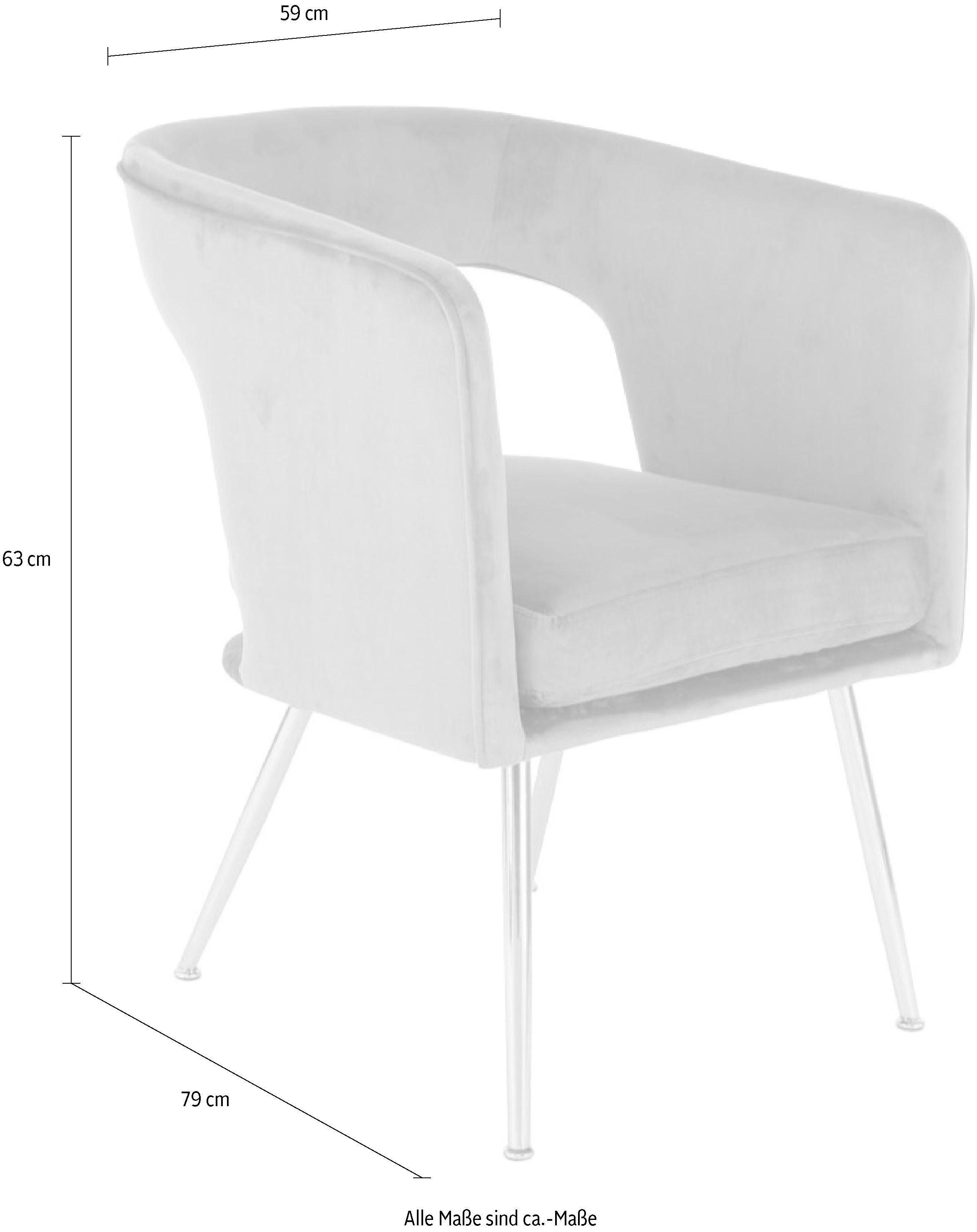 Kayoom Stuhl »Jolene 125, Esszimmerstuhl,eleganter Stoffbezug«, 1 St., samtweicher Bezug, Rückenlehne und Armlehnen abgerundet