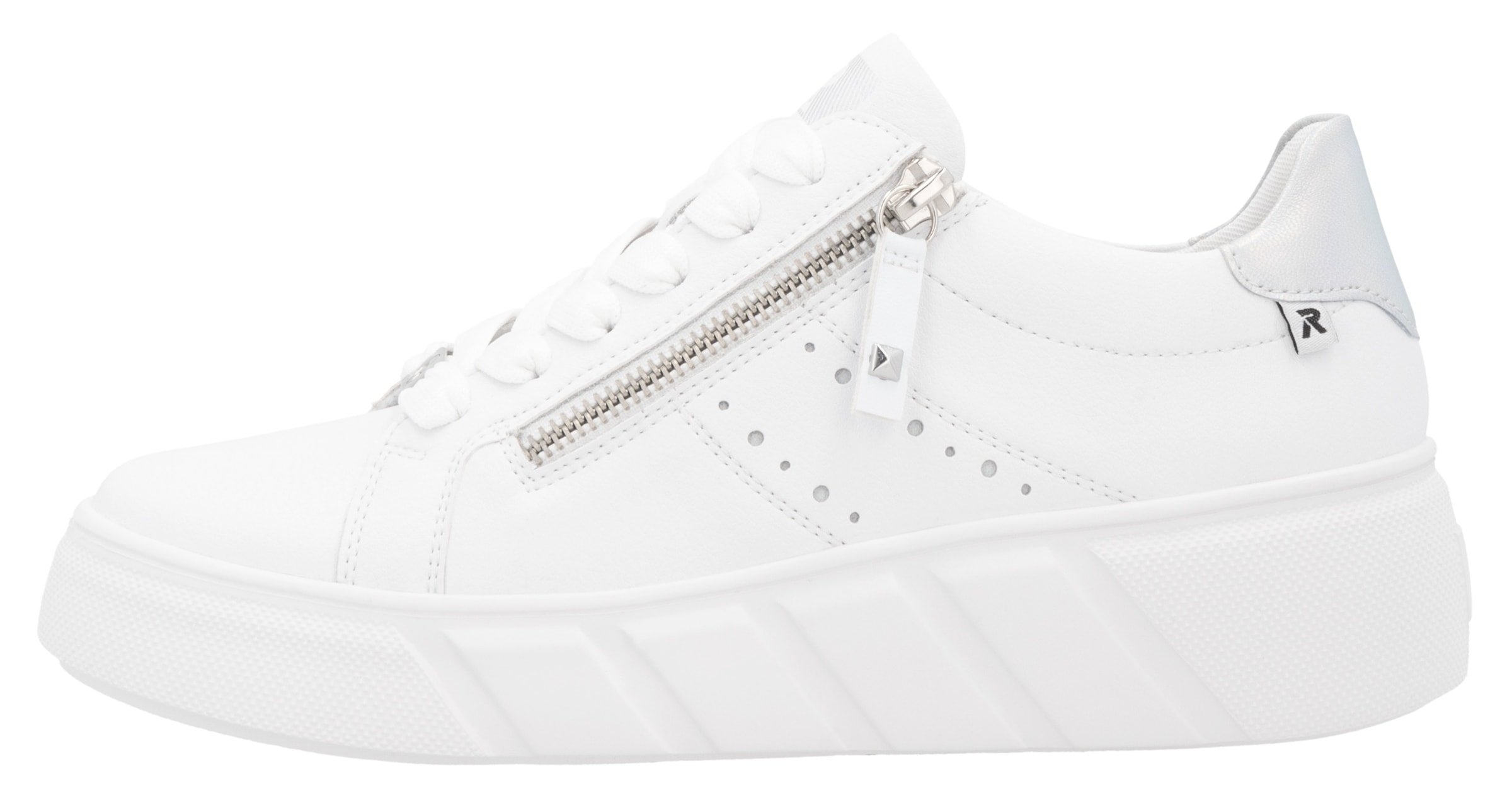 RIEKER Sport Plateausneaker  , Freizeitschuh, Halbschuh, Schnürschuh mit seitlicher Perforation