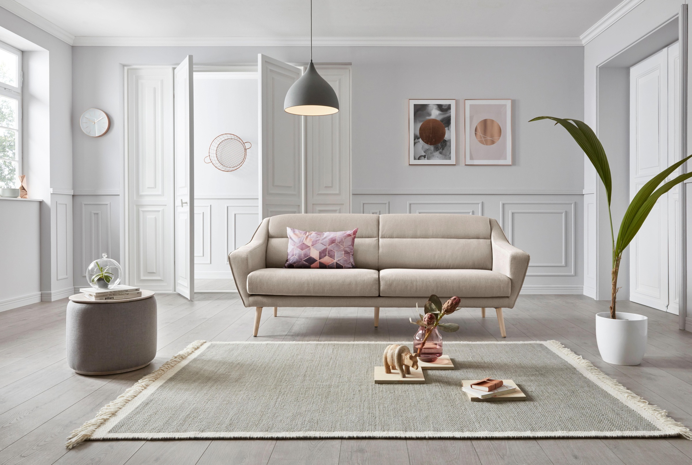 OTTO home 3-Sitzer »Bille« mit Naht im Rückenkissen und Eiche-Beinen, Design by Morten Georgsen