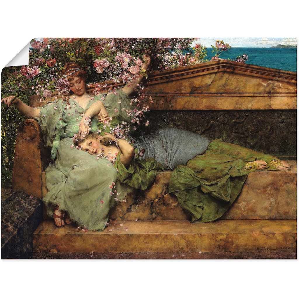 Artland Kunstdruck »Im Rosengarten.«, Frau, (1 St.), als Leinwandbild, Wandaufkleber oder Poster in versch. Größen