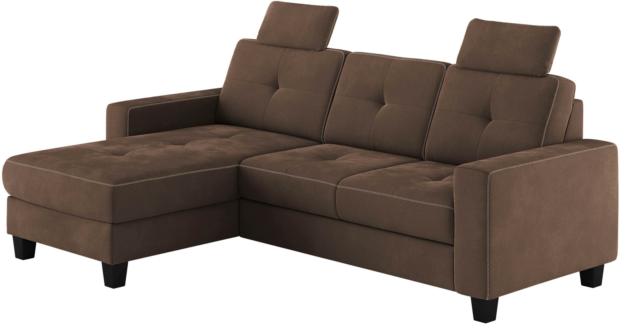 Places of Style Ecksofa »Varese L-Form«, Kreuznaht in beige