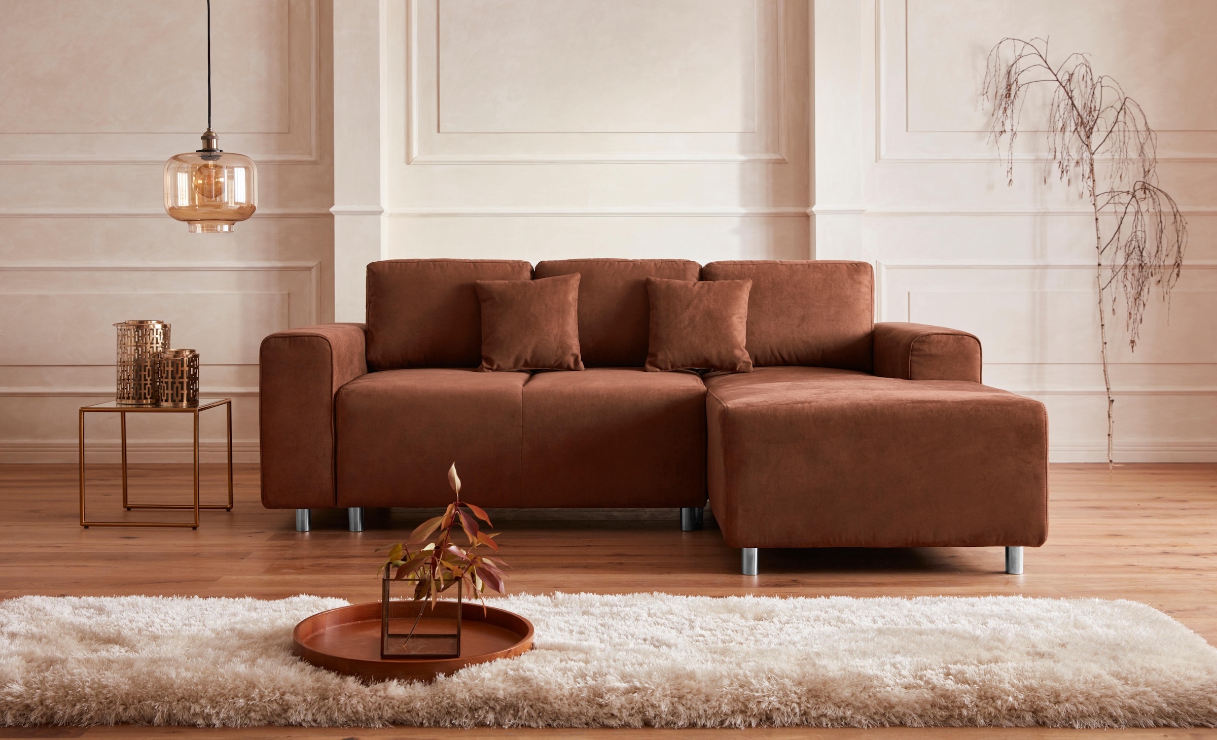 Home affaire Ecksofa »Györ« L-Form, wahlweise mit Bettfunktion und Bettkast günstig online kaufen