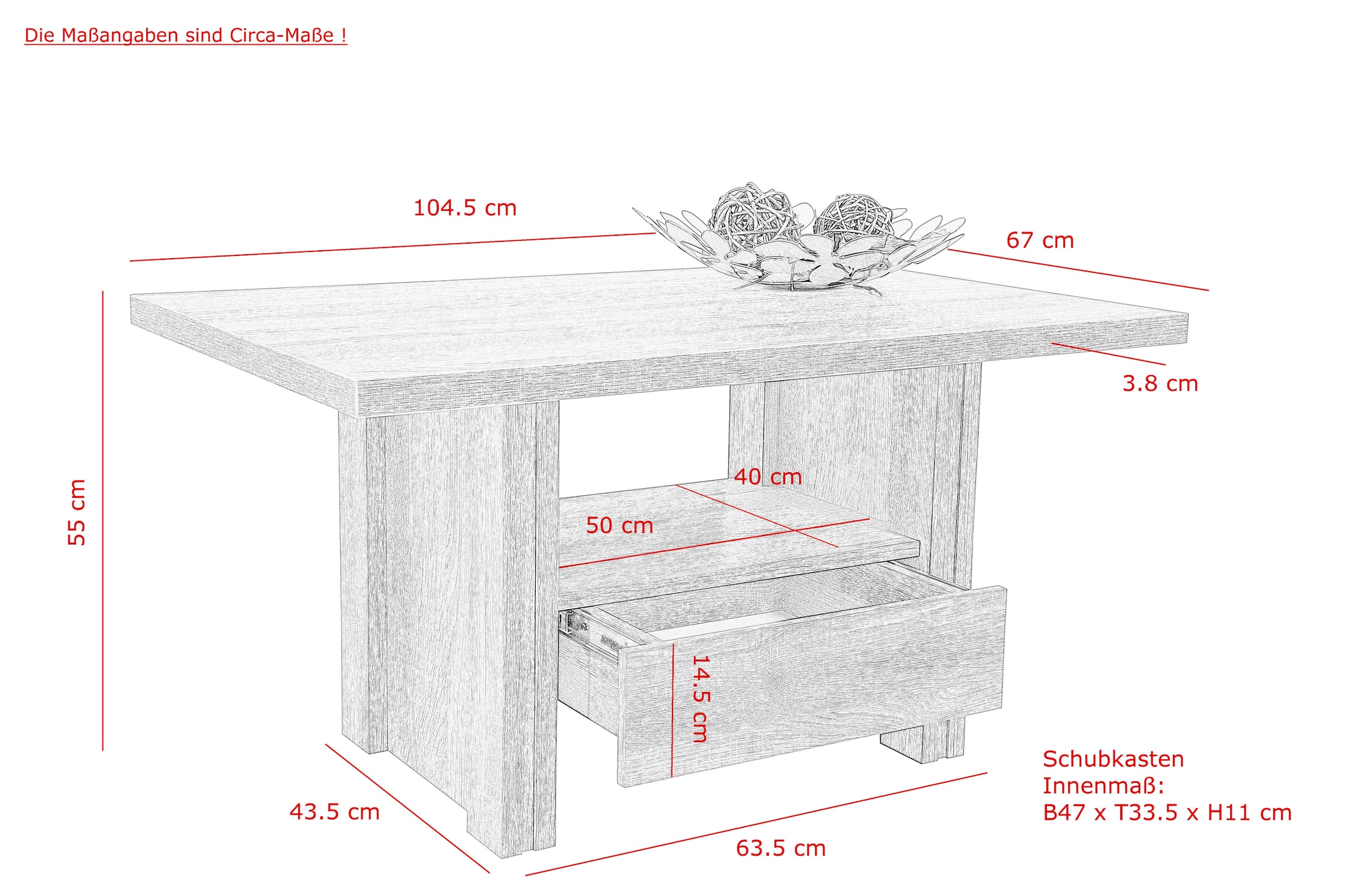 HELA Couchtisch mit Schublade