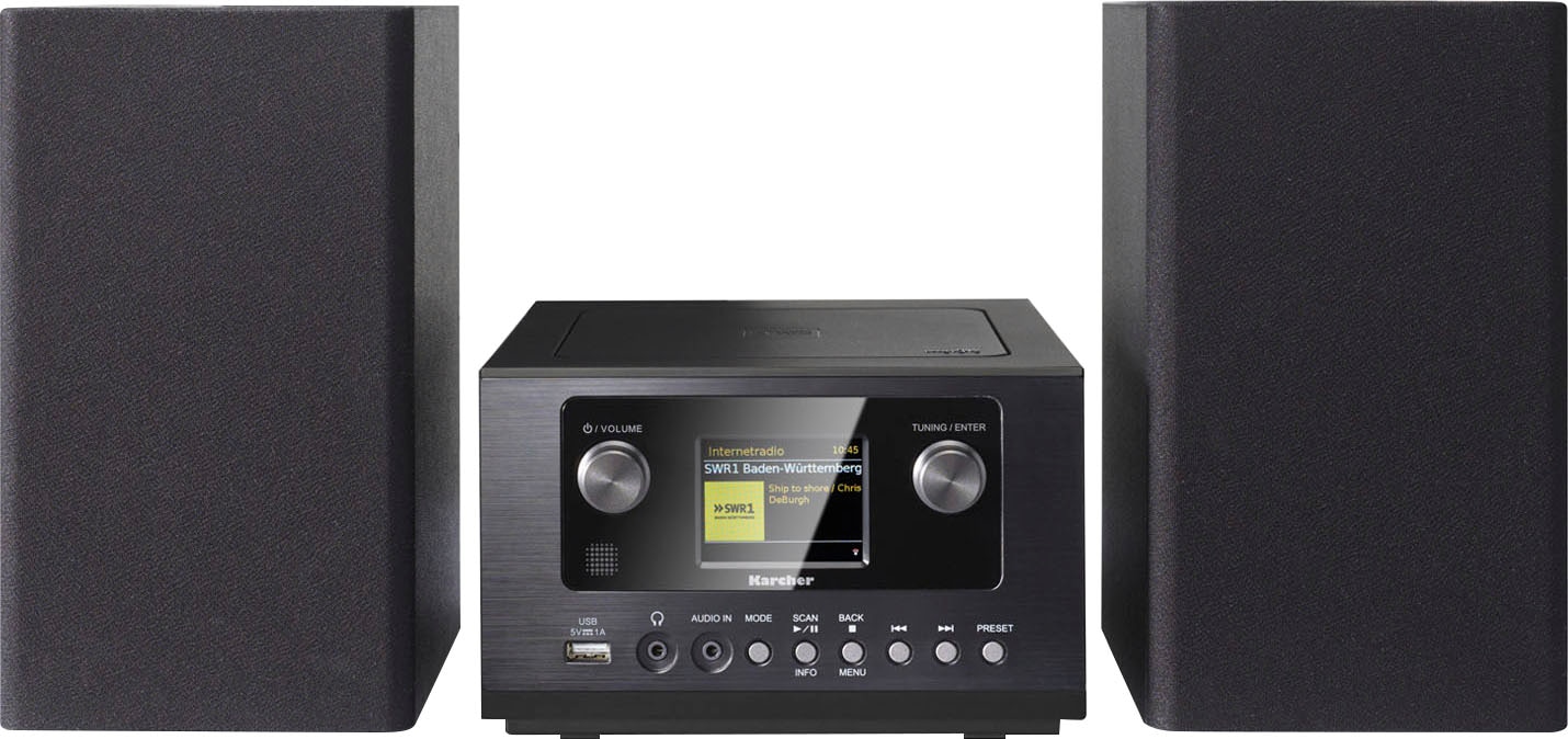 Karcher Stereoanlage »MC 6490DI«, (Bluetooth-WLAN Digitalradio (DAB+)-Internetradio-FM-Tuner mit RDS-UKW mit RDS 10 W)