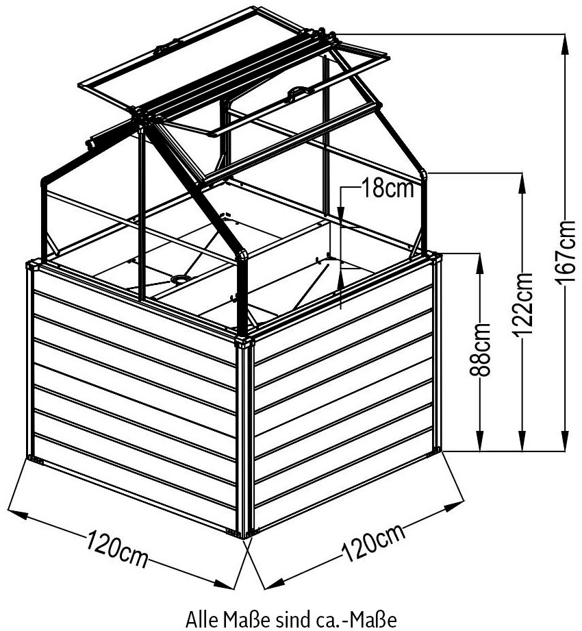 WESTMANN Hochbeet »Store & Grow« BxTxH: 120x120x169 cm
