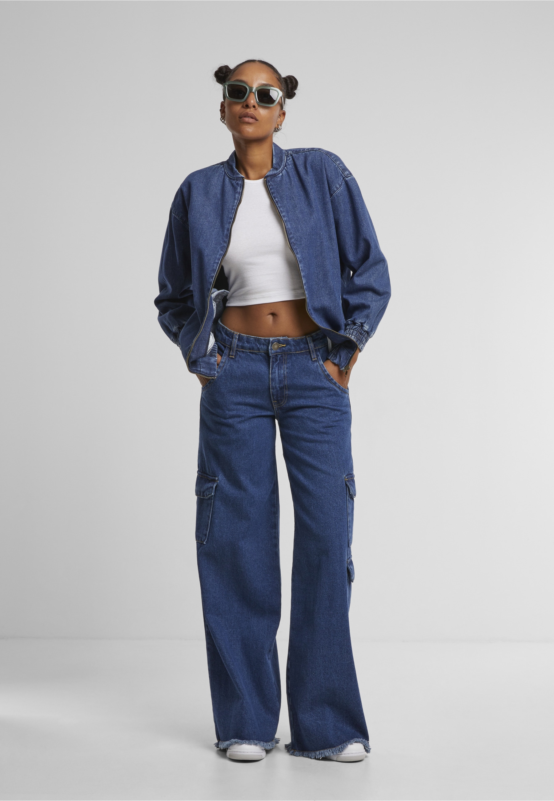 URBAN CLASSICS Jeansjacke »Urban Classics Ladies Oversized Skater Jacket« 1 Stk. tlg. ohne Kapuze