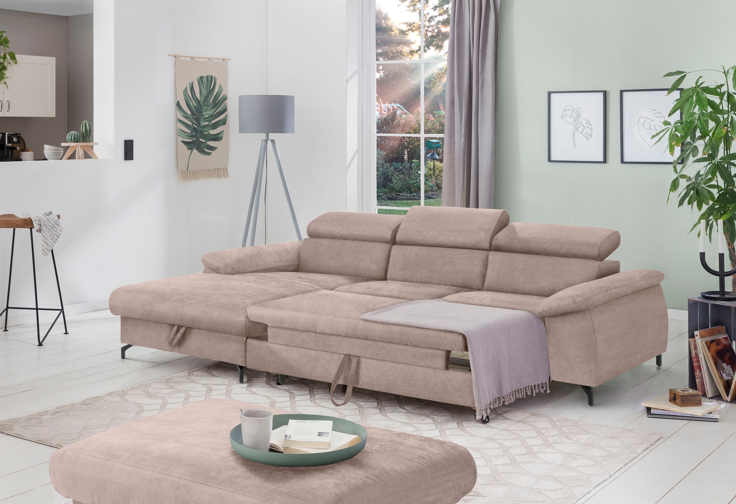COTTA Ecksofa »Kitty L-Form«, mit Kopfteilverstellung, wahlweise mit Bettfunktion & Bettkasten