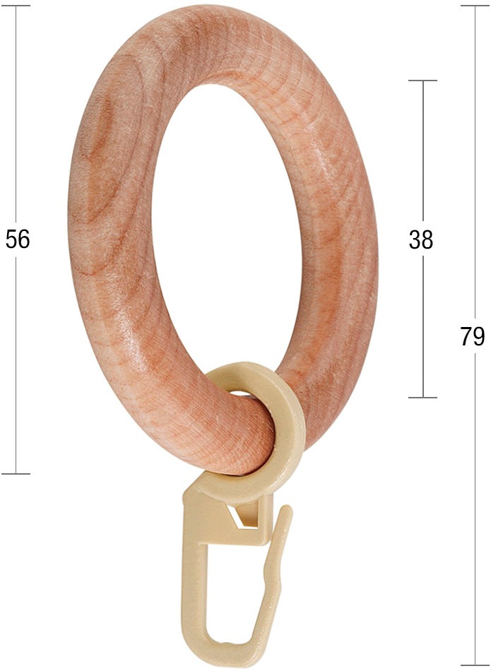 GARESA Gardinenring »Holzring mit Haken«, (20 St.), für Durchmesser bis 28m günstig online kaufen